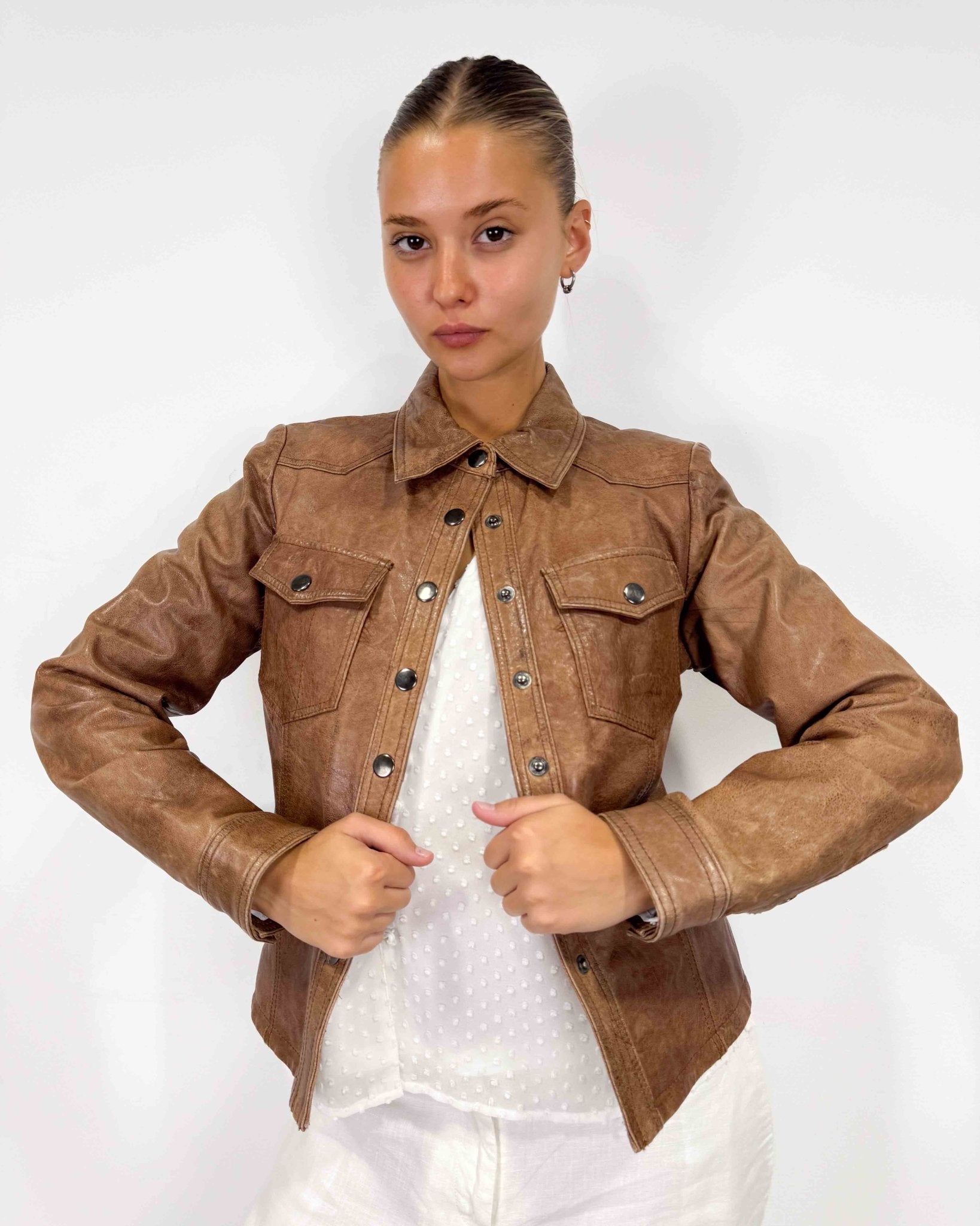 The Courtney leather jacket - rig vert