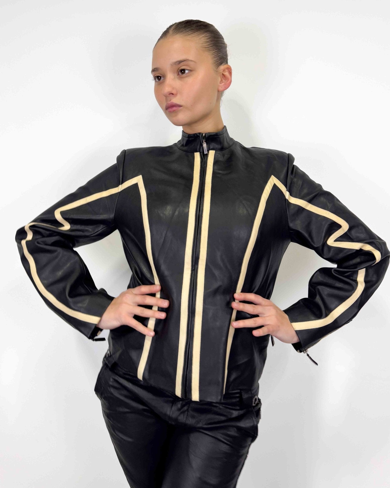 The Daisy leather jacket - rig vert