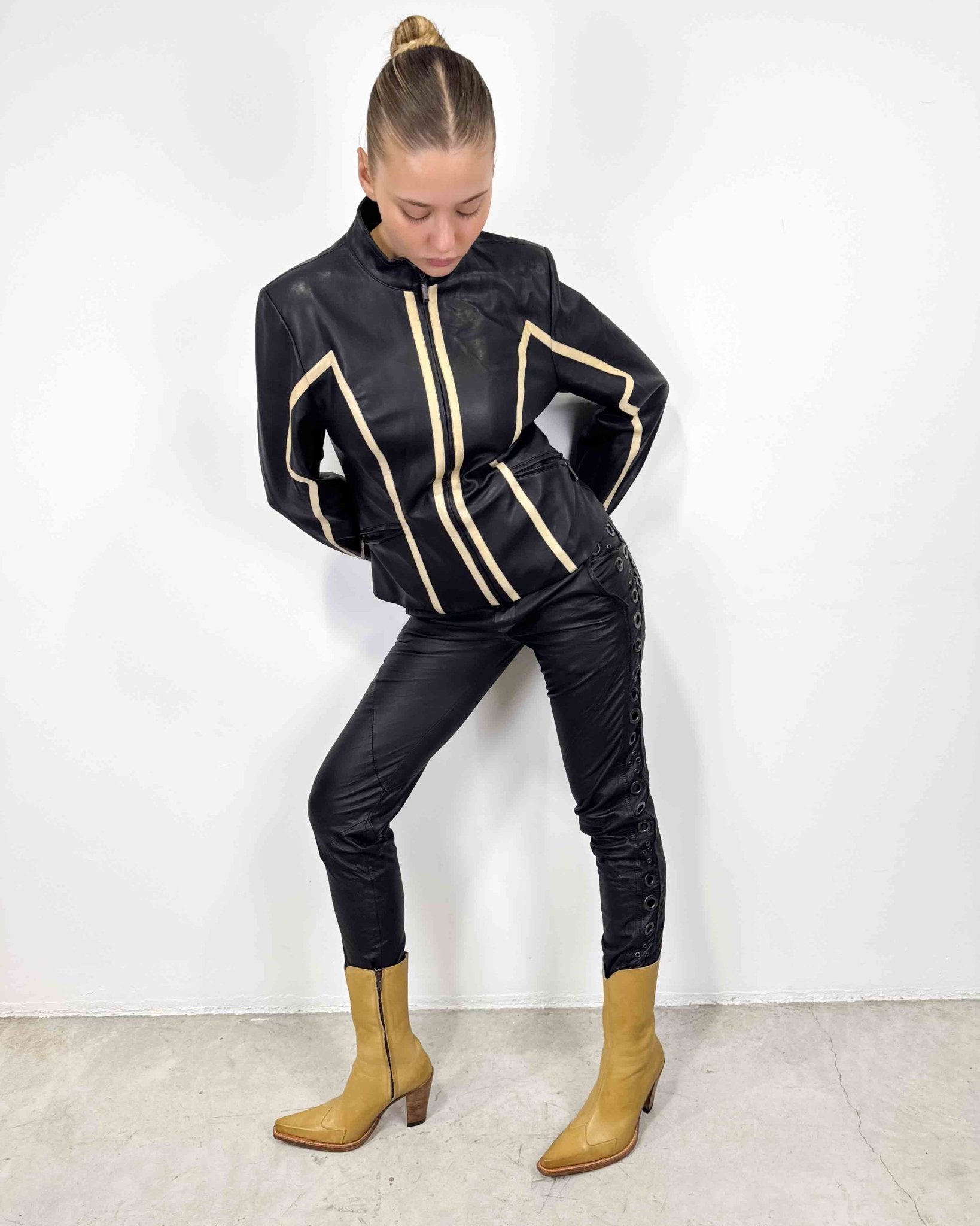 The Daisy leather jacket - rig vert