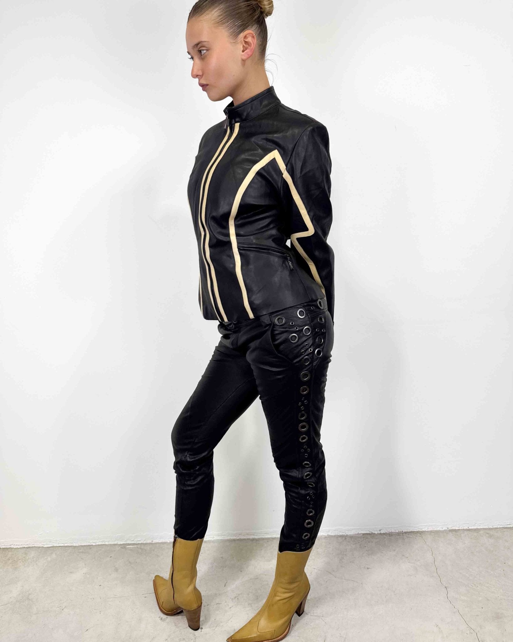 The Daisy leather jacket - rig vert