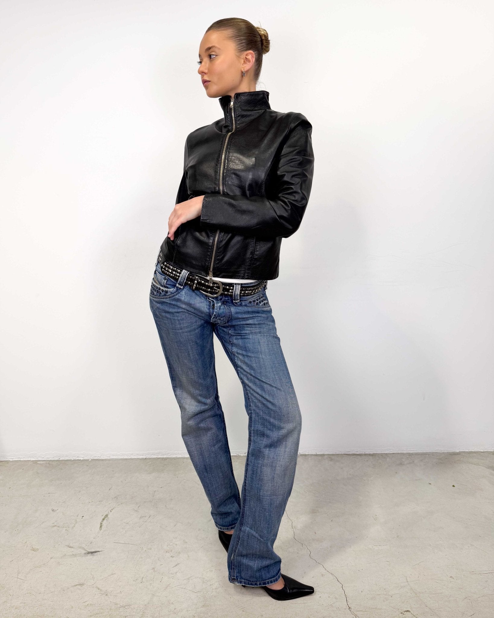 The Dalia leather jacket - rig vert