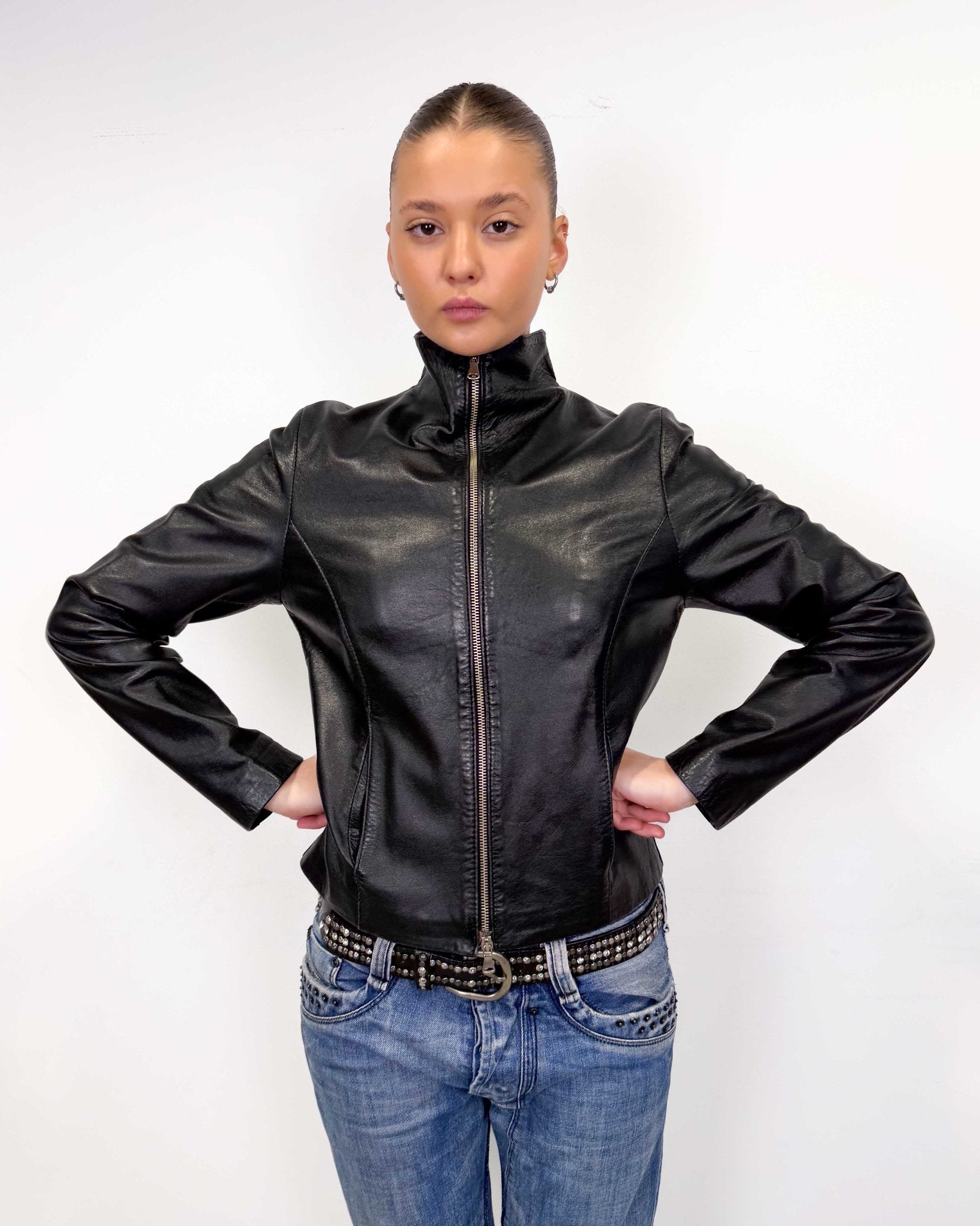 The Dalia leather jacket - rig vert