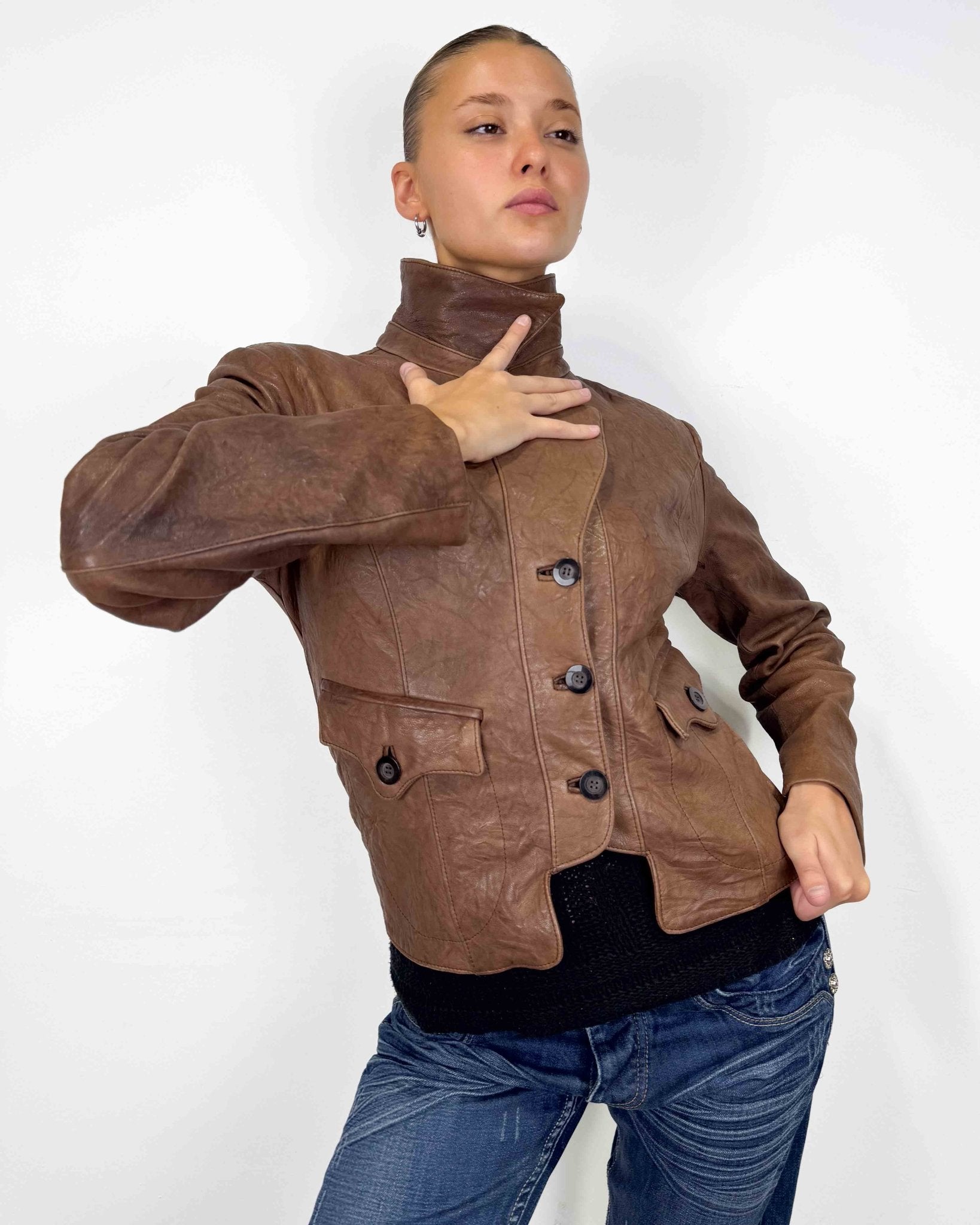 The Dally leather jacket - rig vert