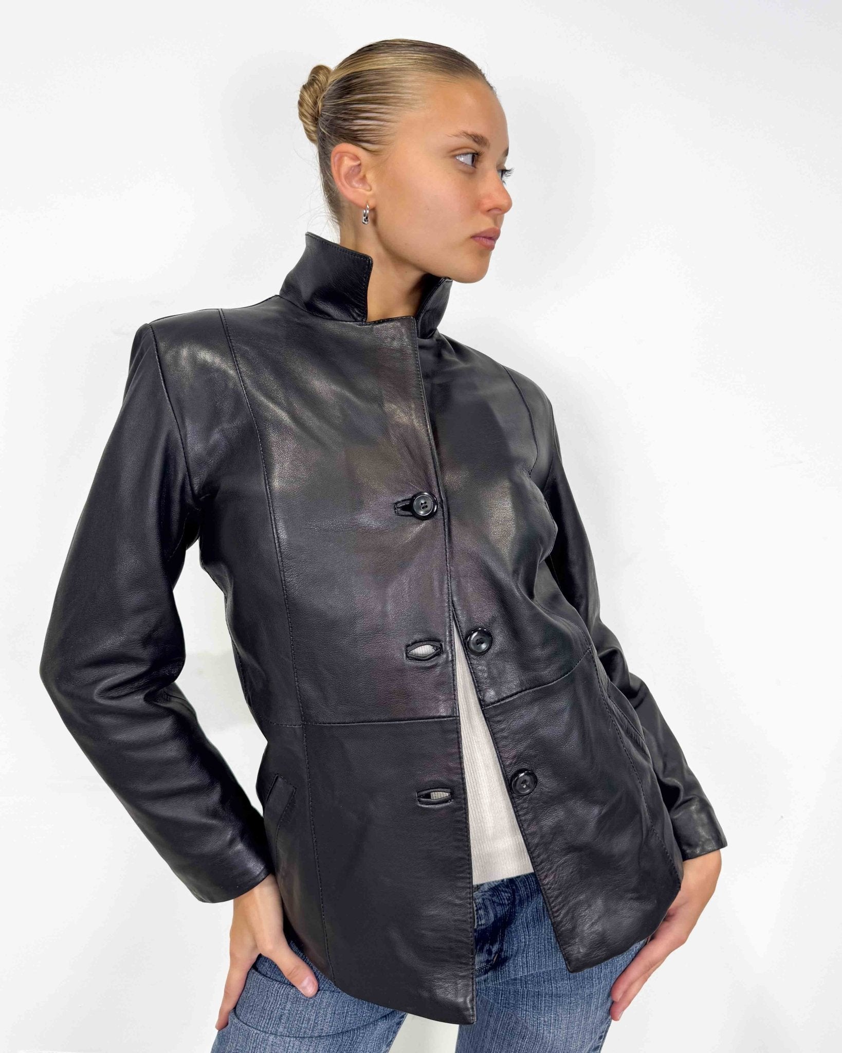 The Demi leather jacket - rig vert