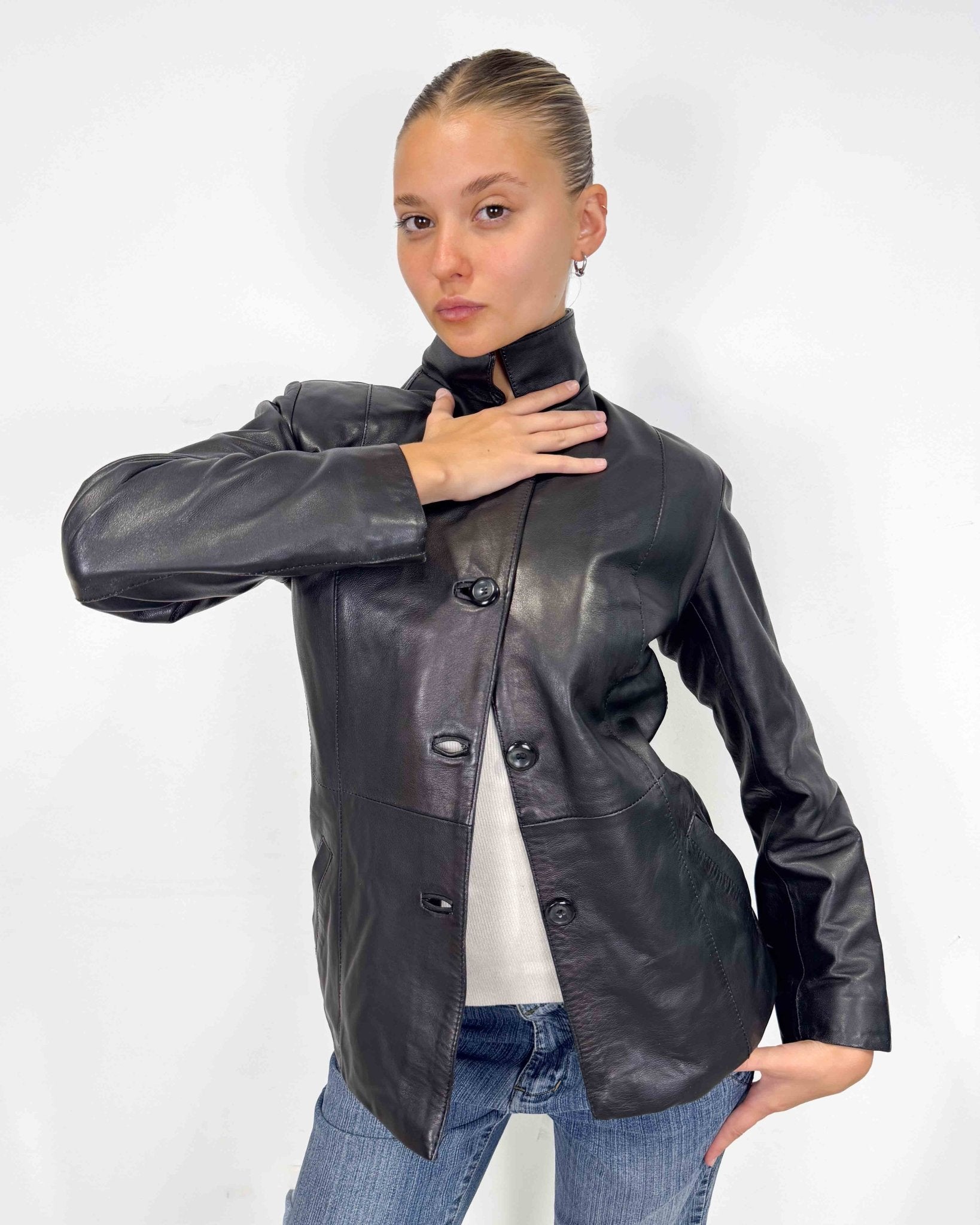 The Demi leather jacket - rig vert