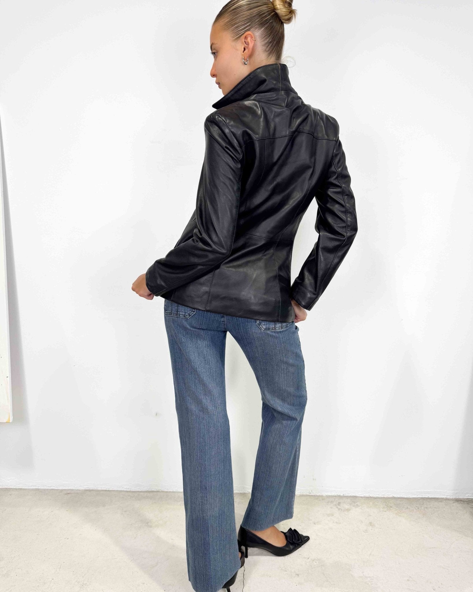 The Demi leather jacket - rig vert