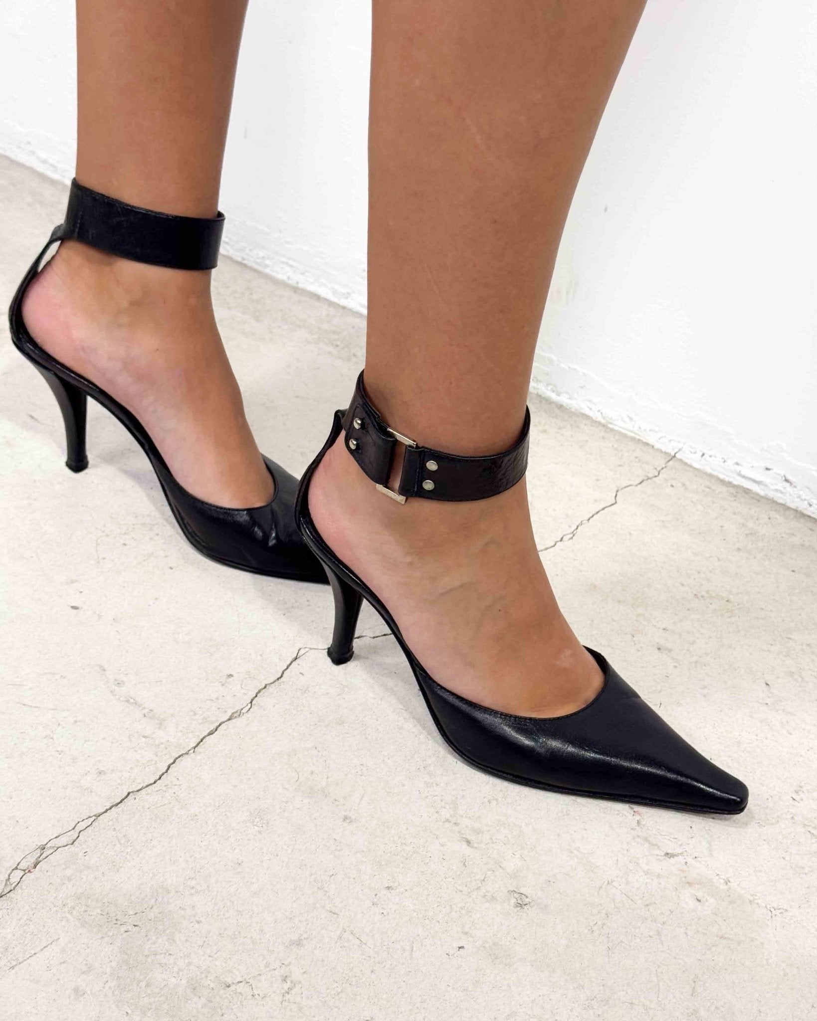 The Dessa leather heels - rig vert