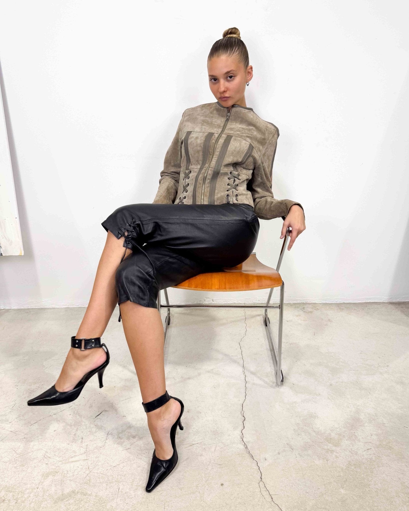 The Dessa leather heels - rig vert