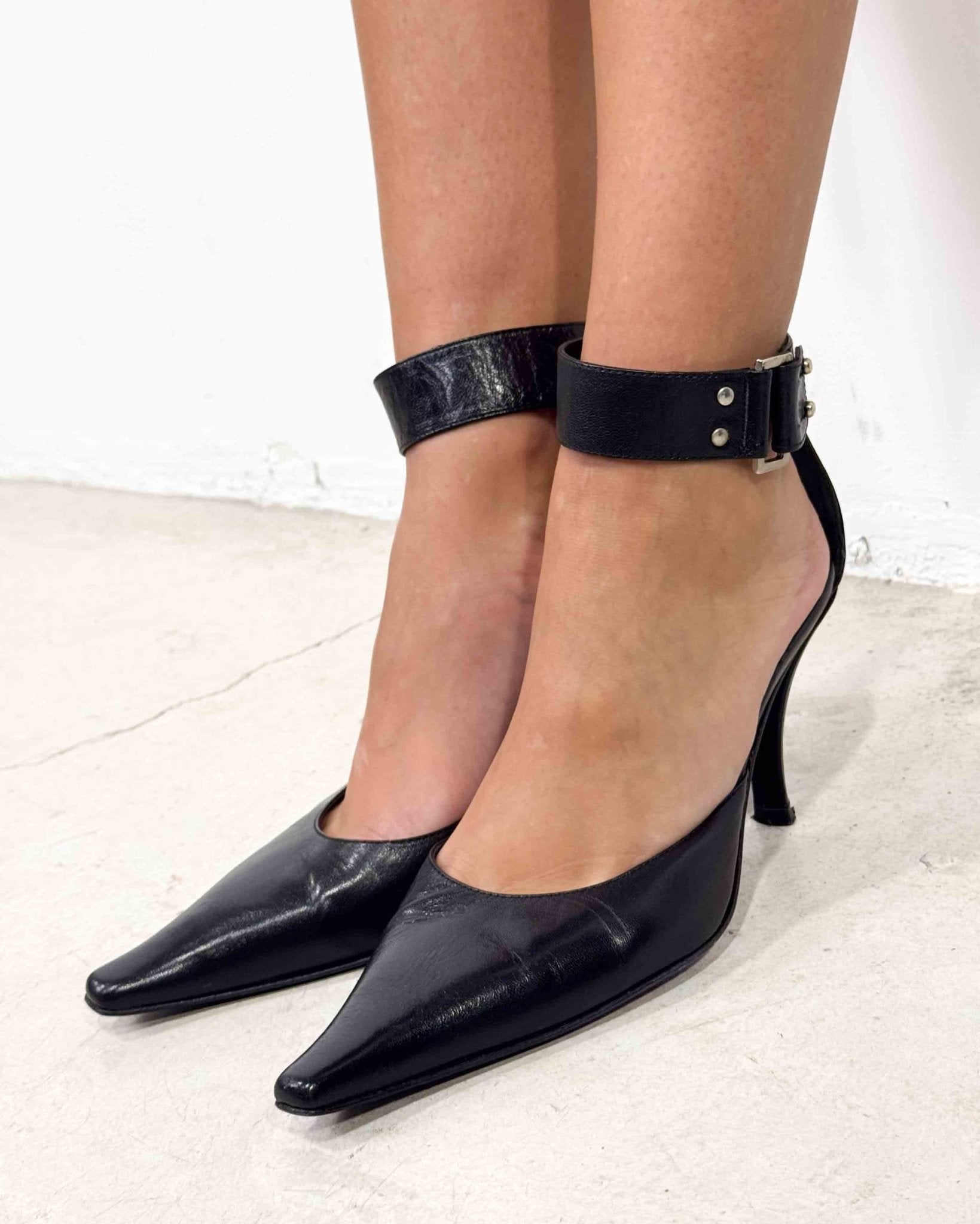 The Dessa leather heels - rig vert