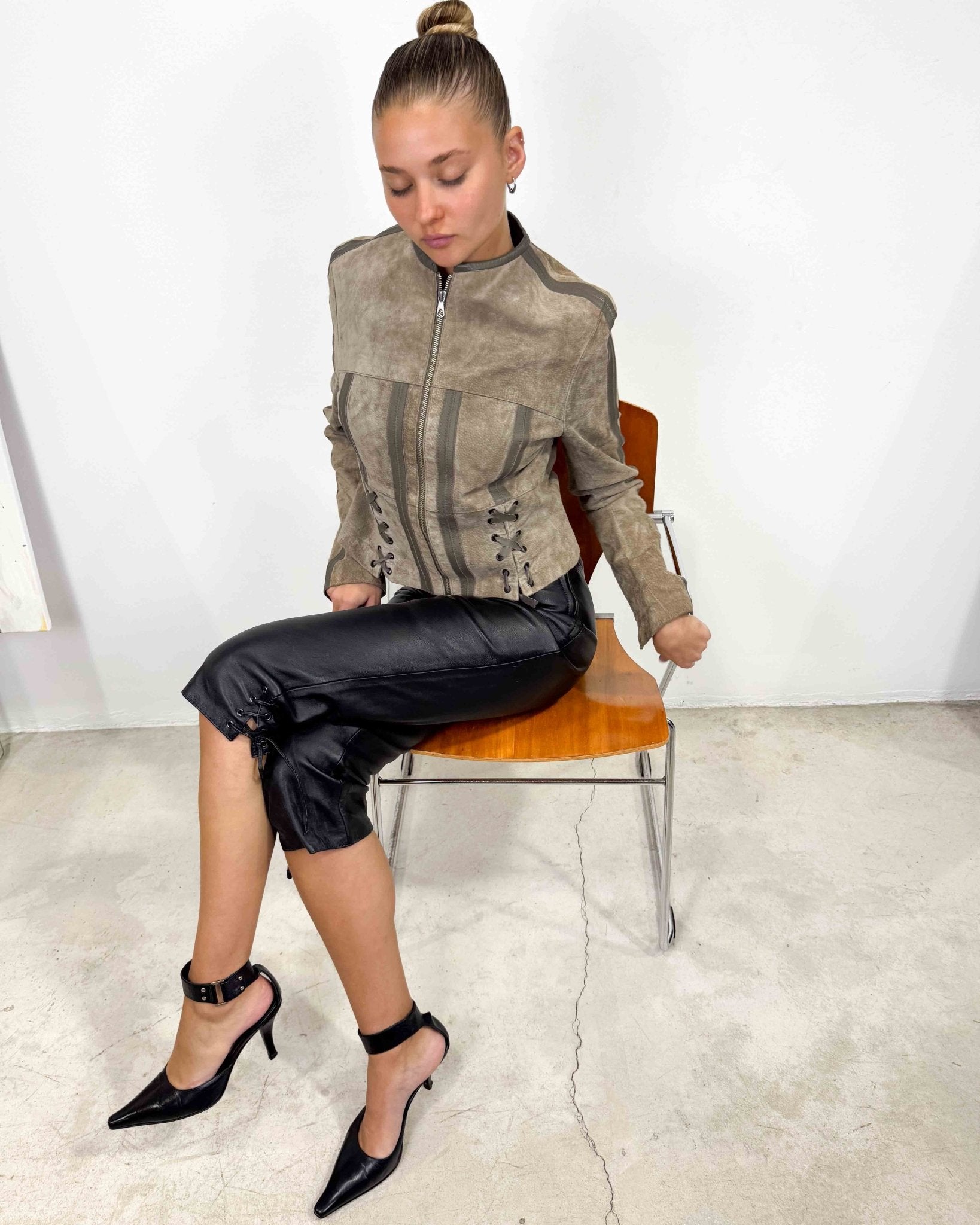 The Dessa leather heels - rig vert