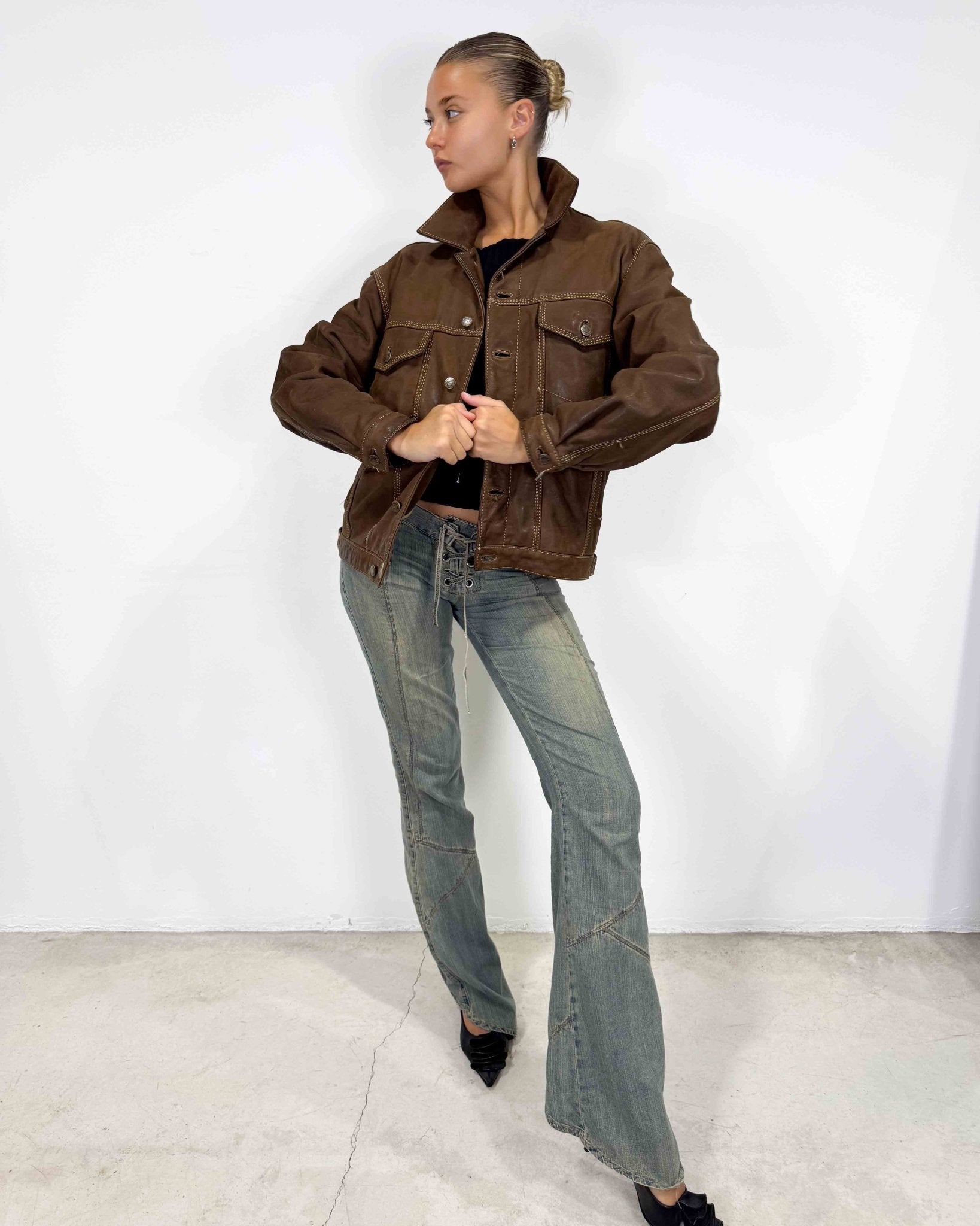 The Dulce leather jacket - rig vert