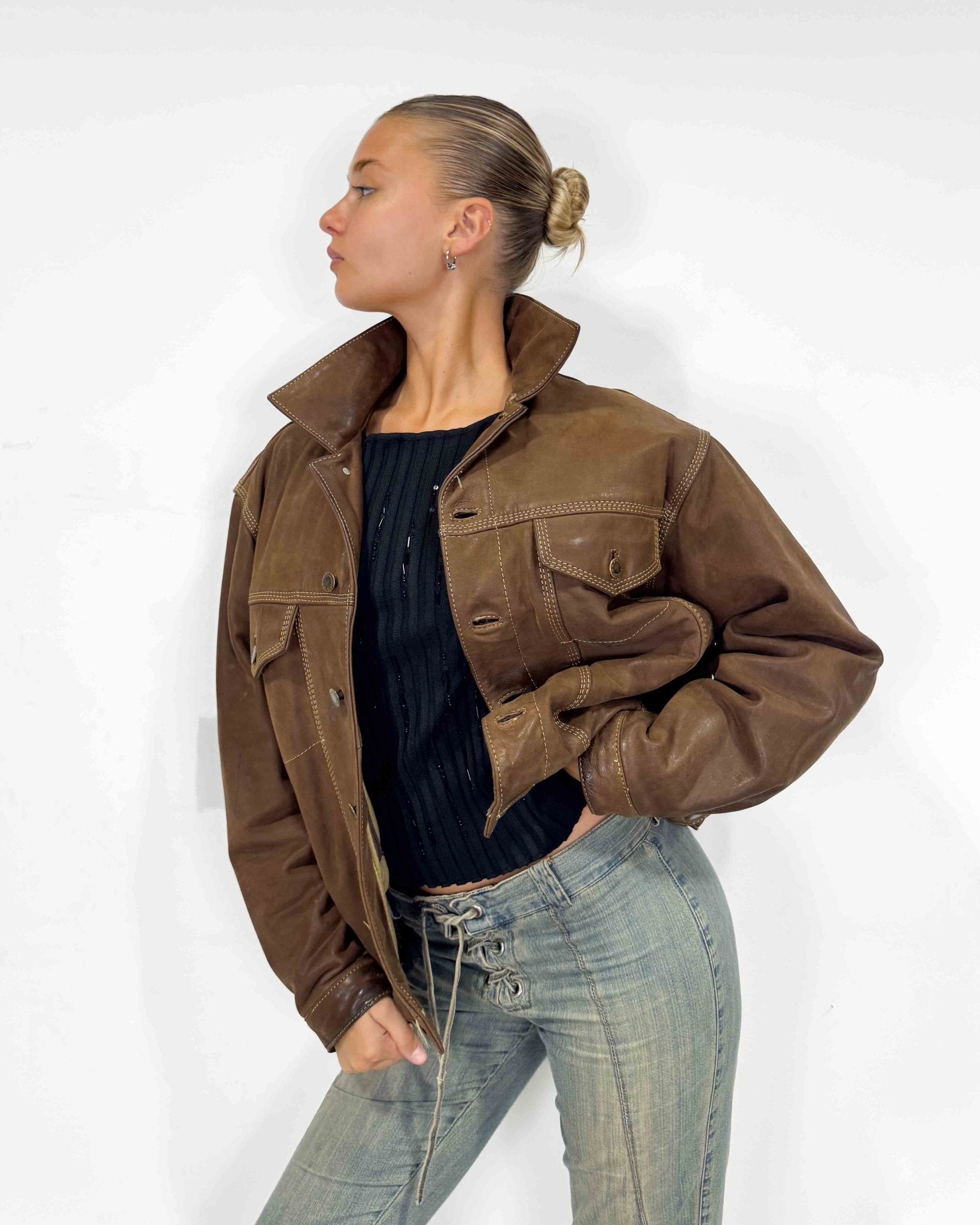 The Dulce leather jacket - rig vert
