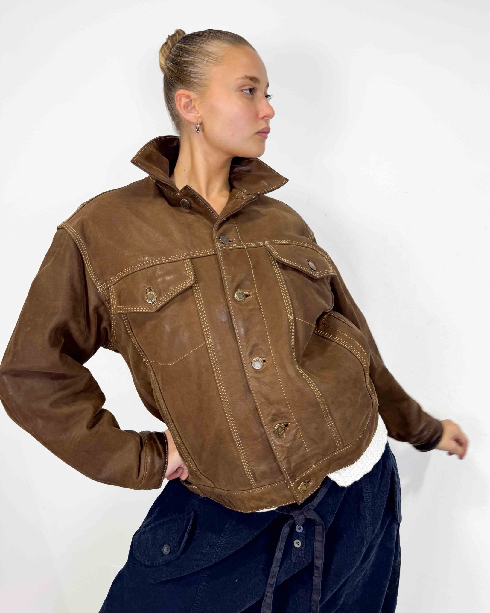 The Dulce leather jacket - rig vert