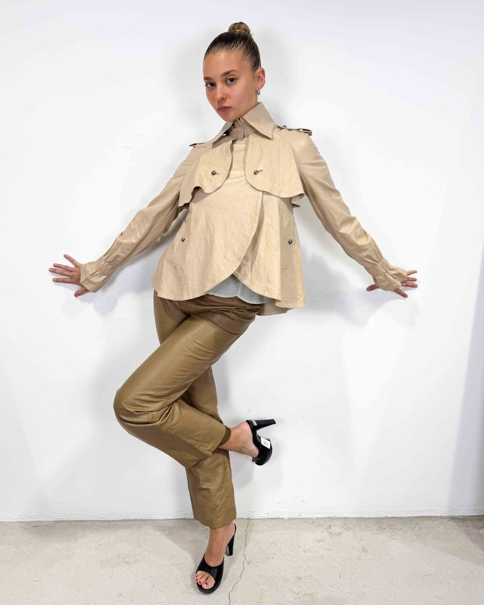 The Elaine leather jacket - rig vert