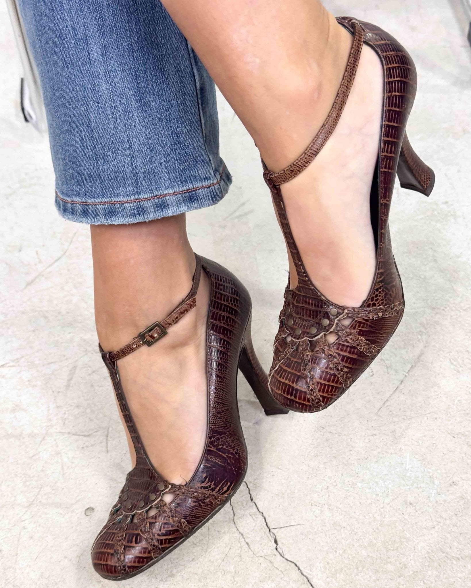 The Elianna leather heels - rig vert