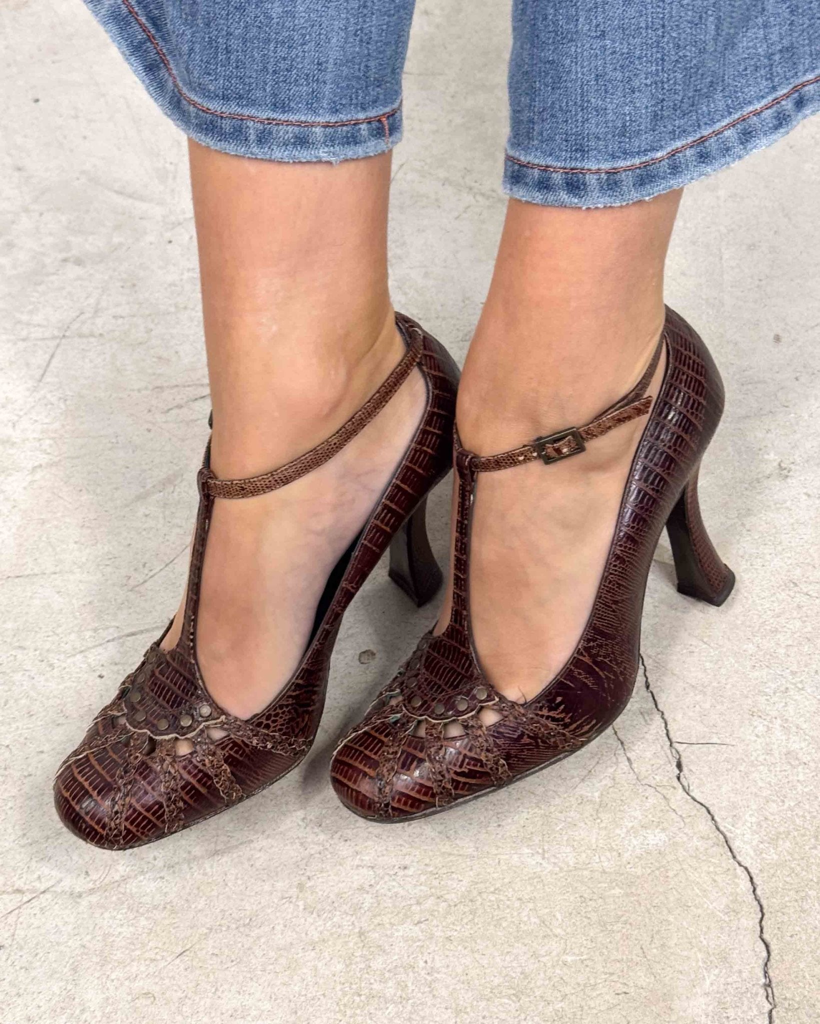 The Elianna leather heels - rig vert