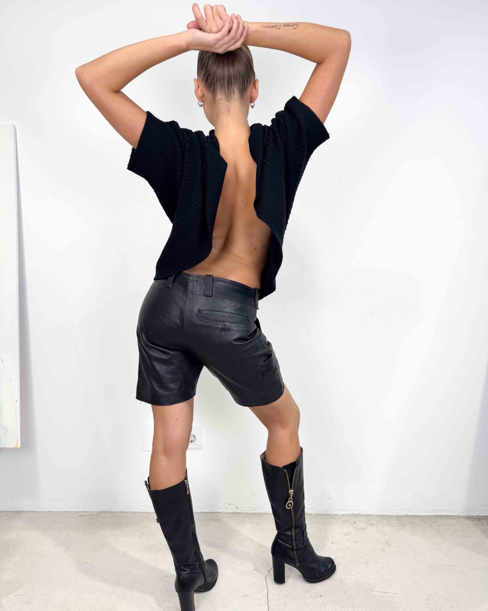 The Ella leather shorts - rig vert