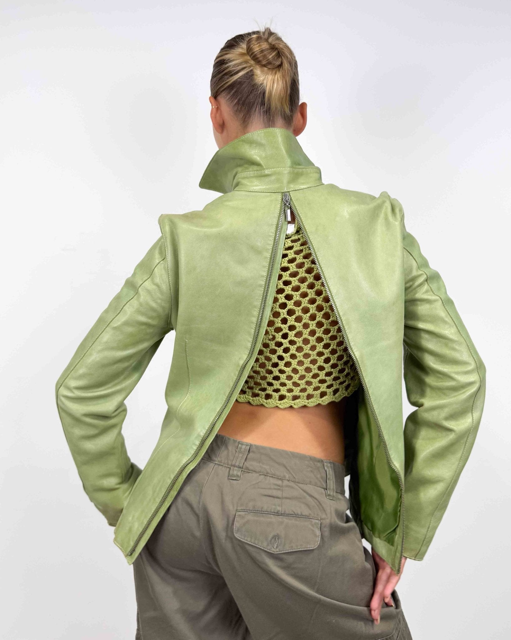The Elodie leather jacket - rig vert