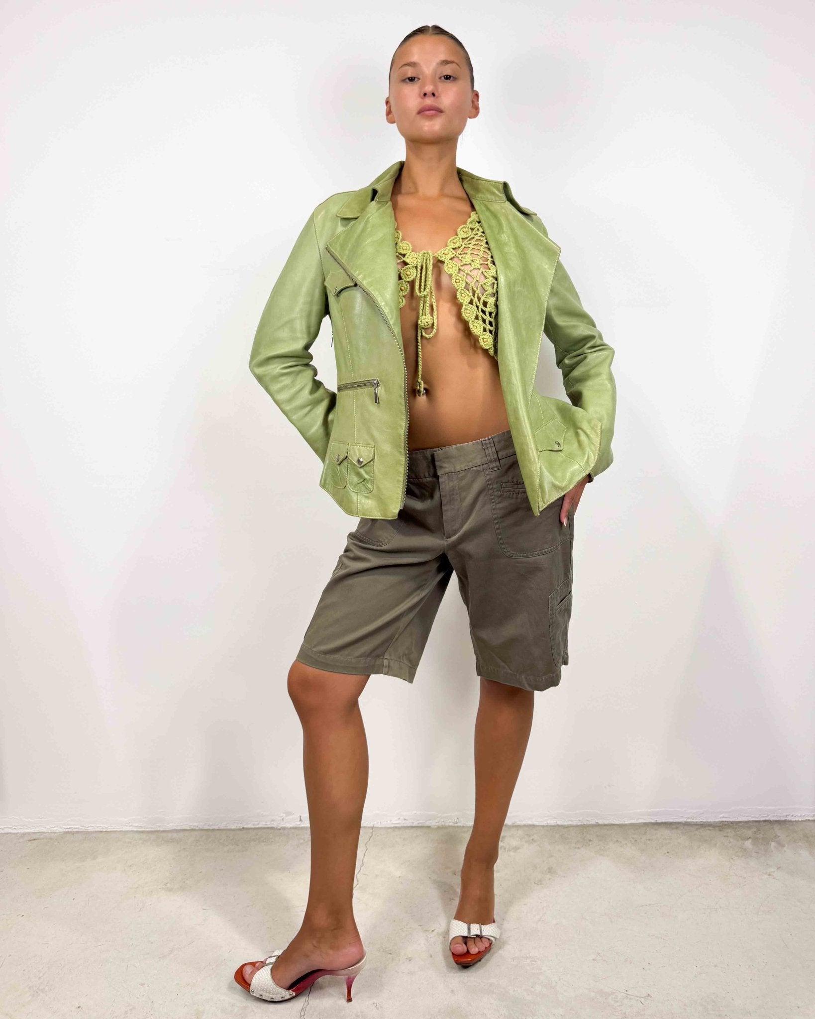 The Elodie leather jacket - rig vert