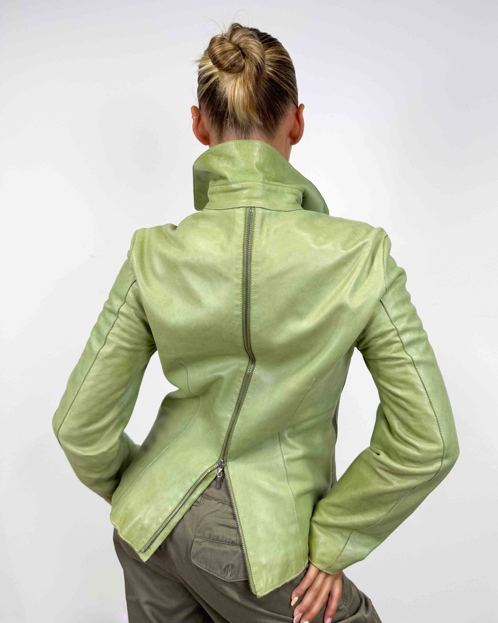 The Elodie leather jacket - rig vert