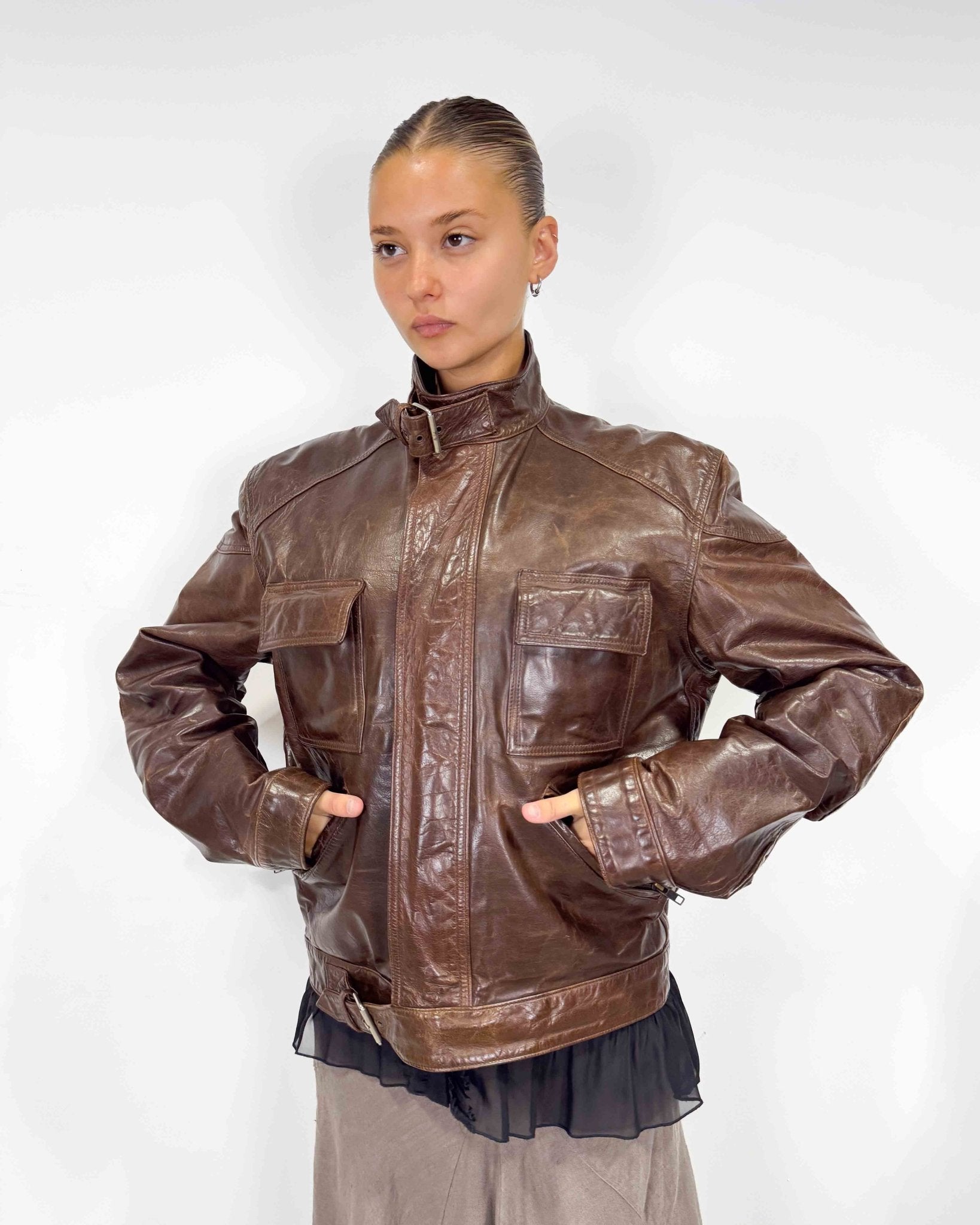 The Erin leather jacket - rig vert