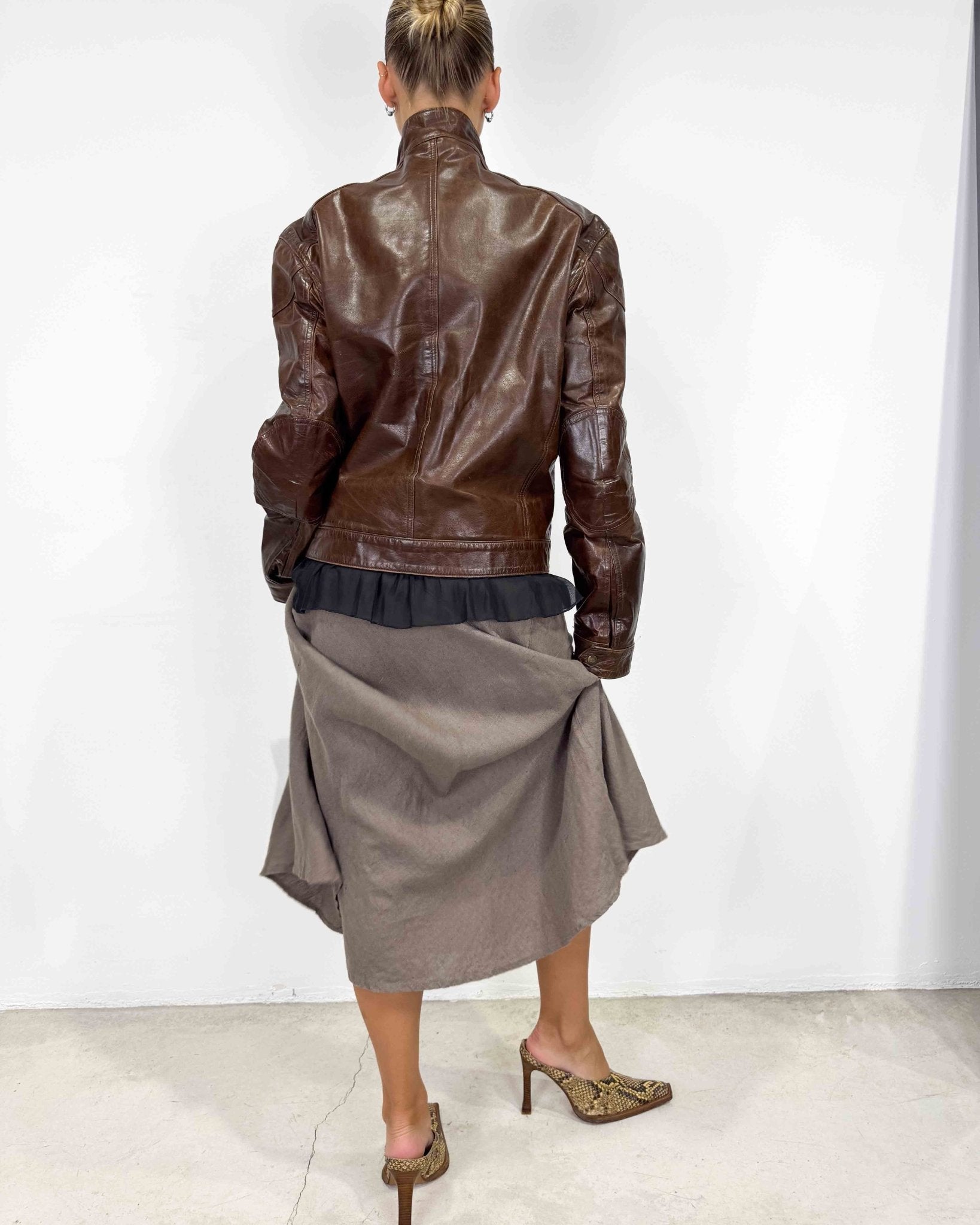 The Erin leather jacket - rig vert