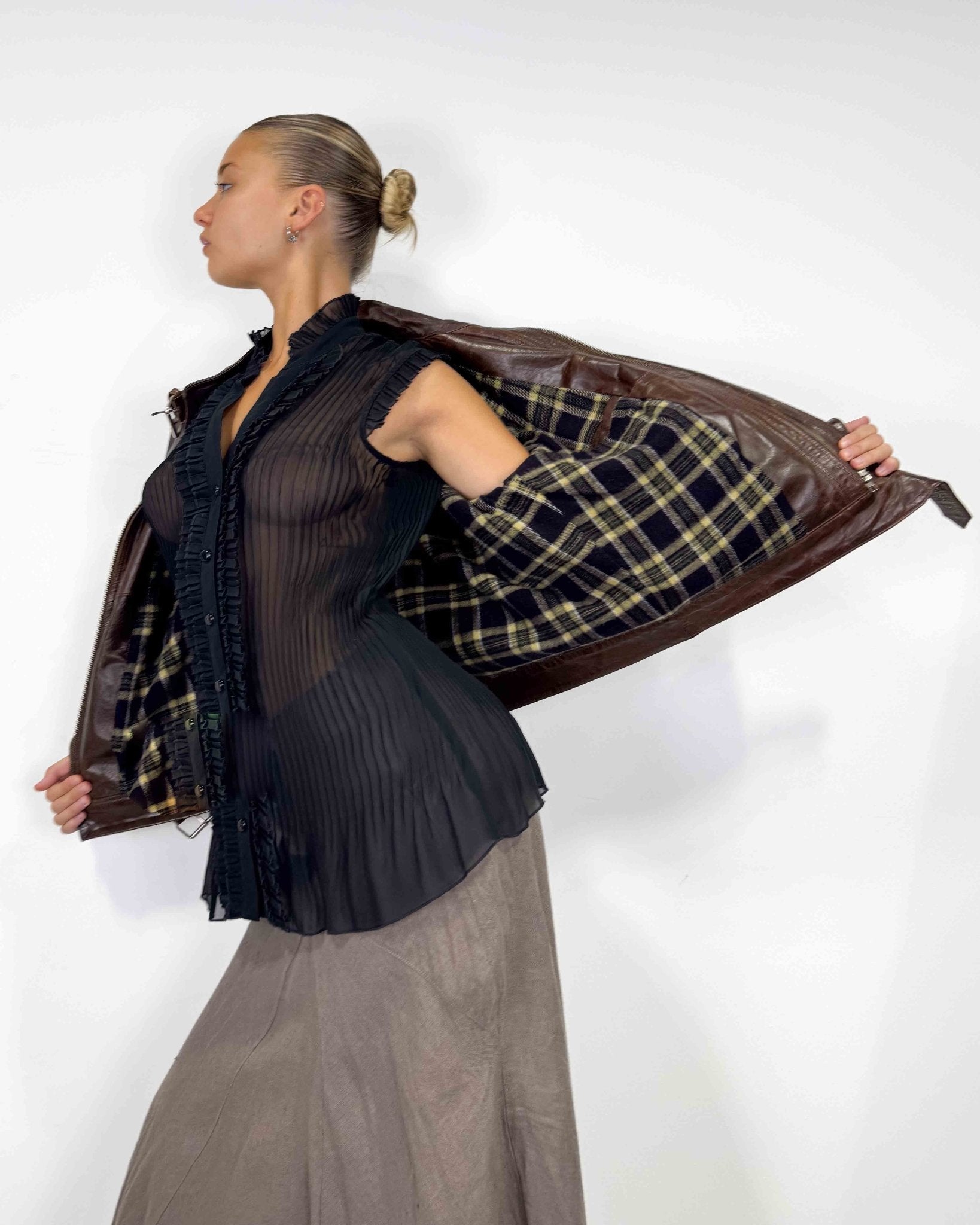 The Erin leather jacket - rig vert