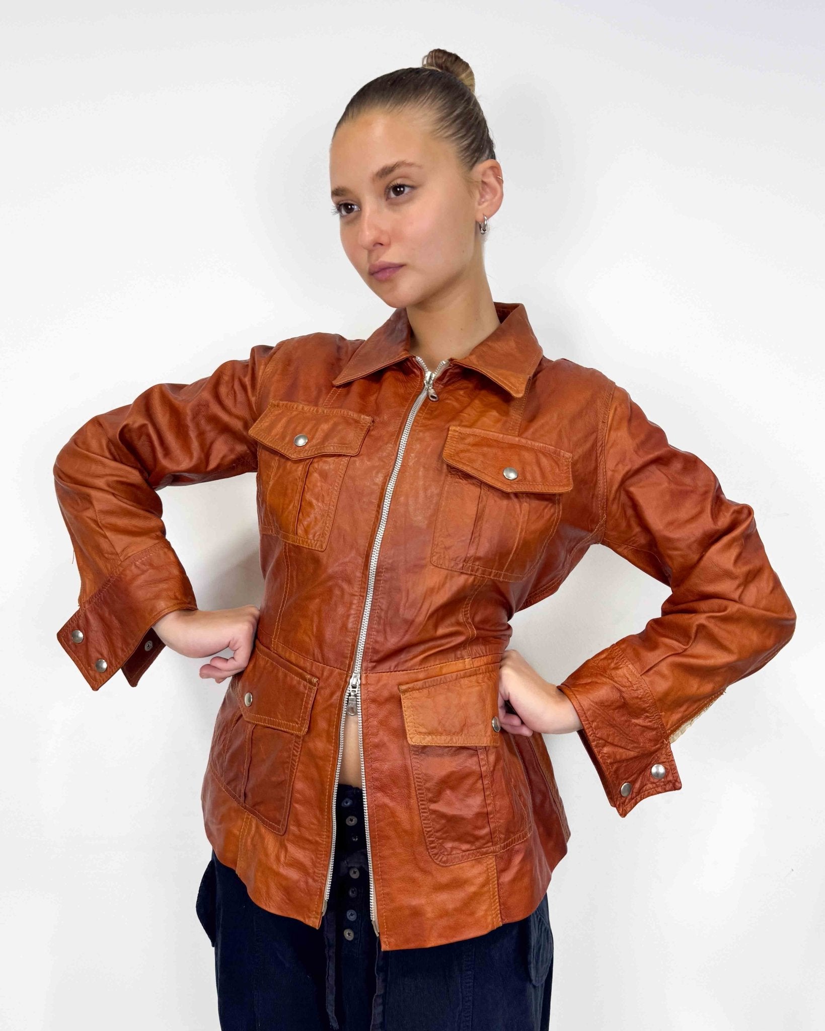 The Fabiana leather jacket - rig vert