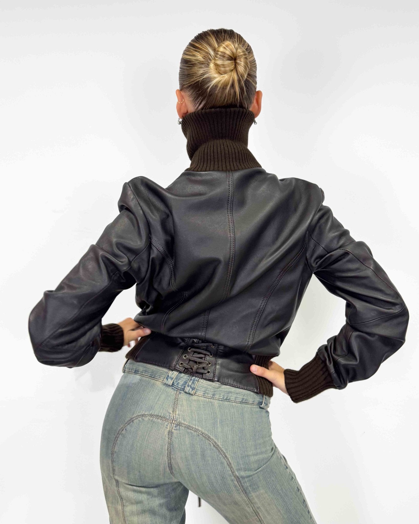 The Farah leather jacket - rig vert