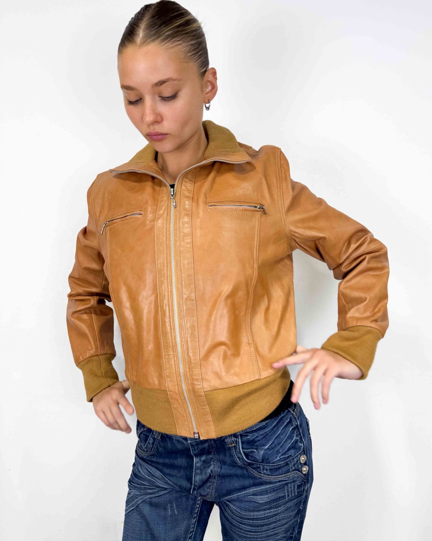 The Faria leather jacket - rig vert