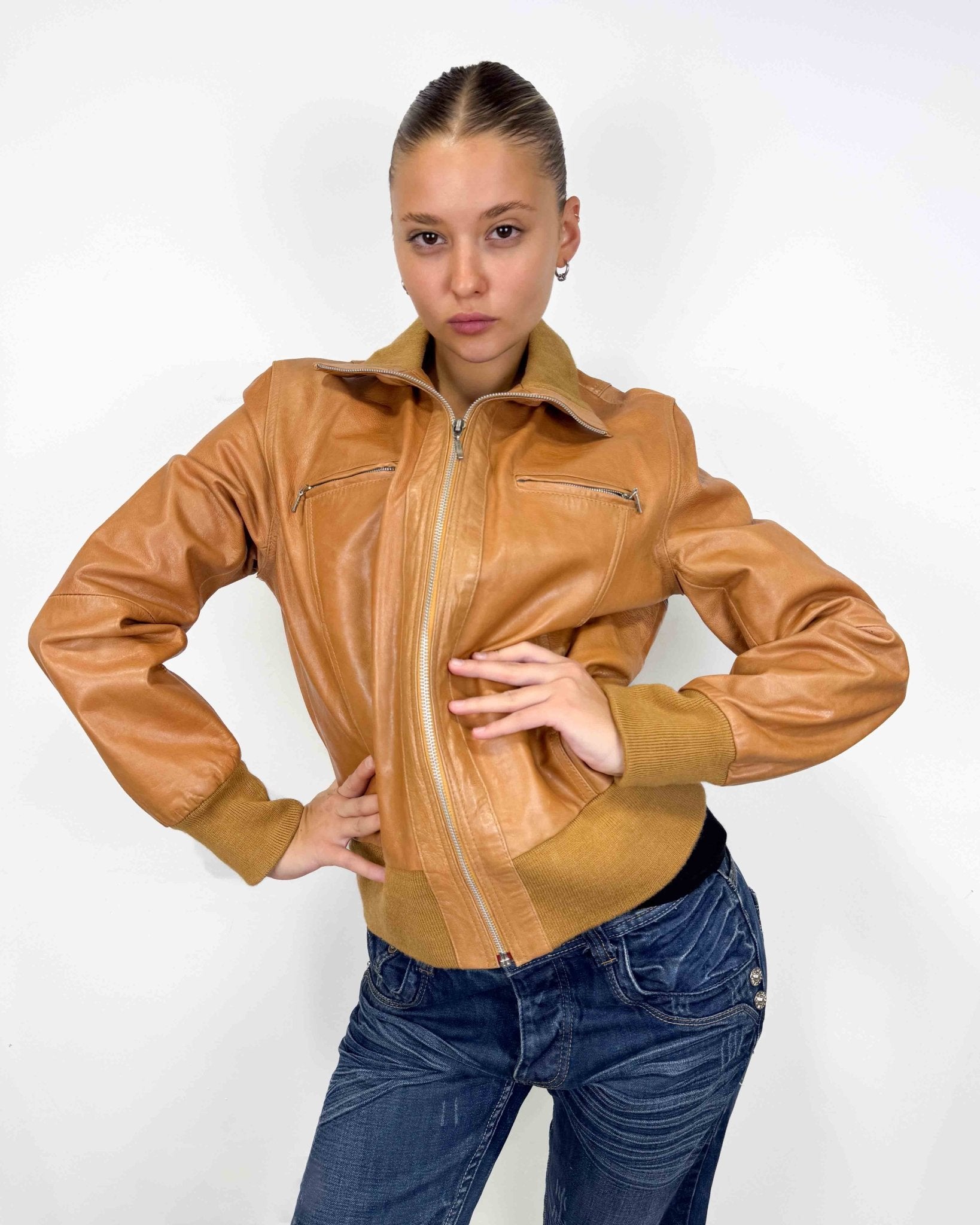 The Faria leather jacket - rig vert