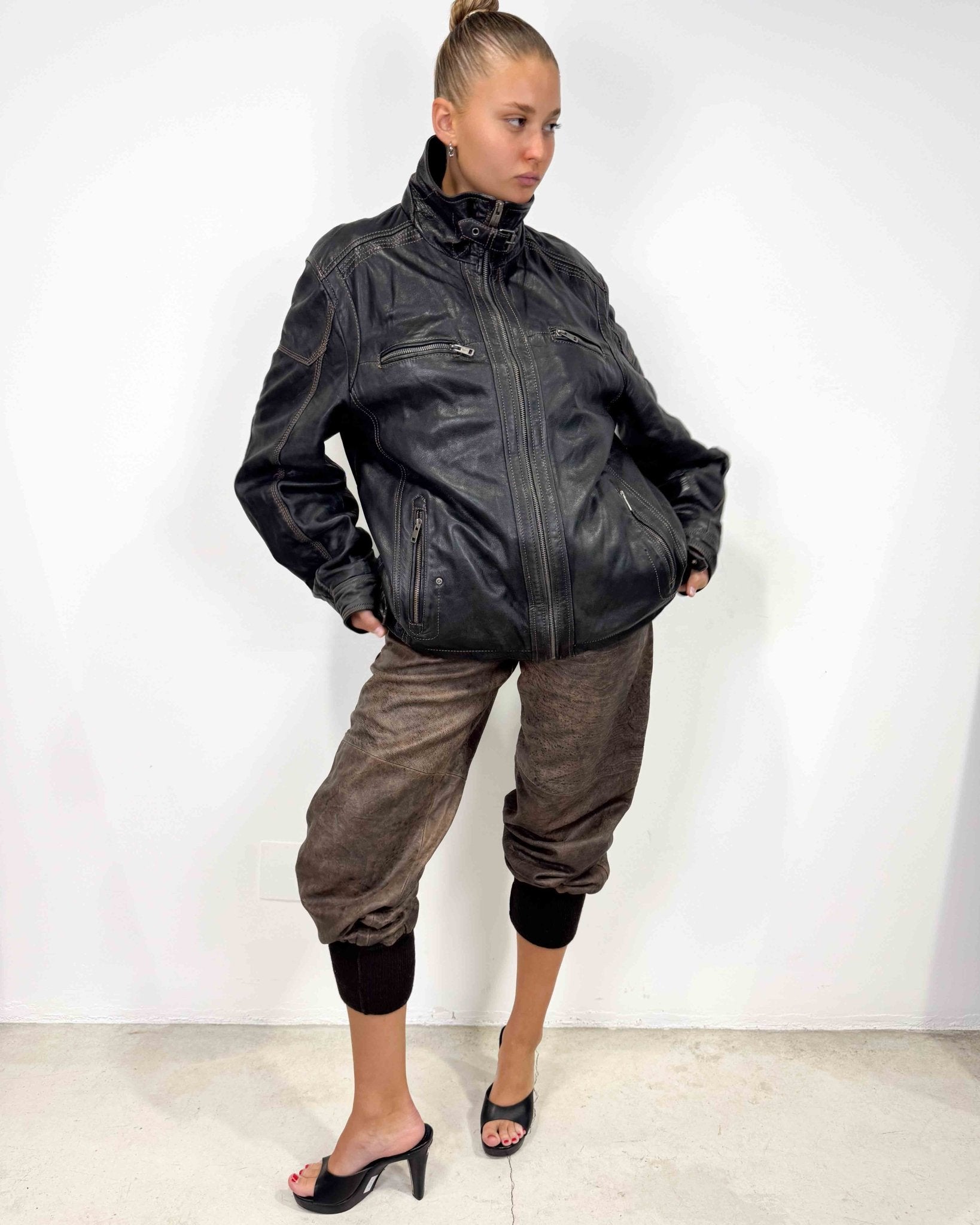 The Fatima leather jacket - rig vert