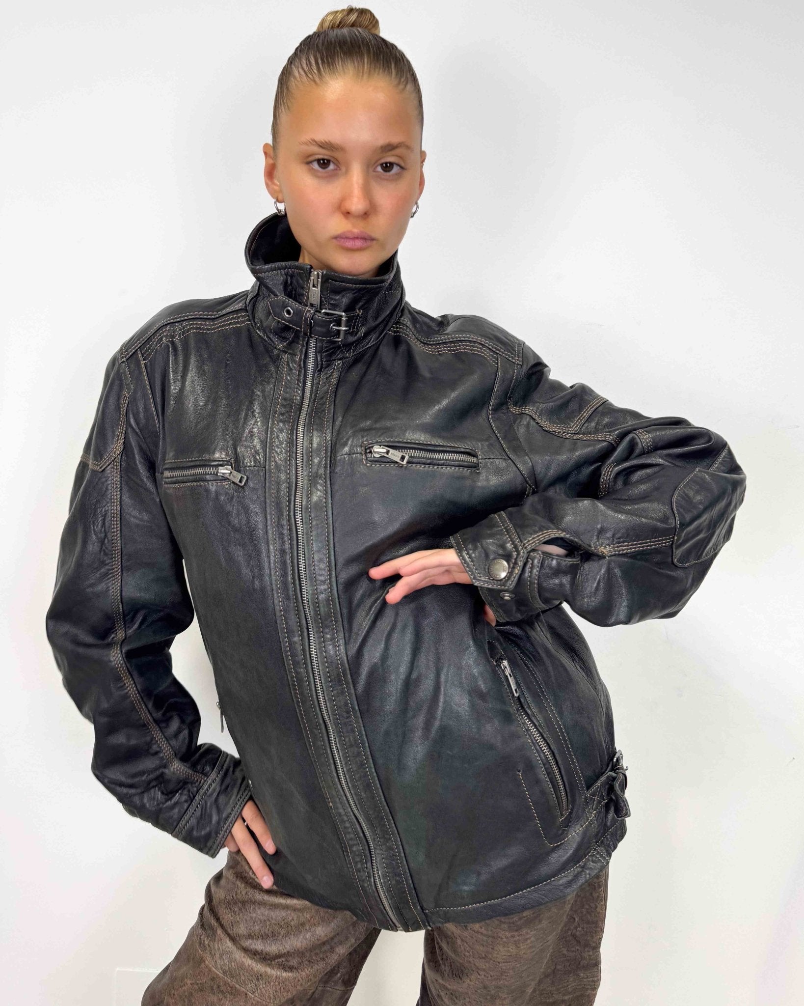 The Fatima leather jacket - rig vert