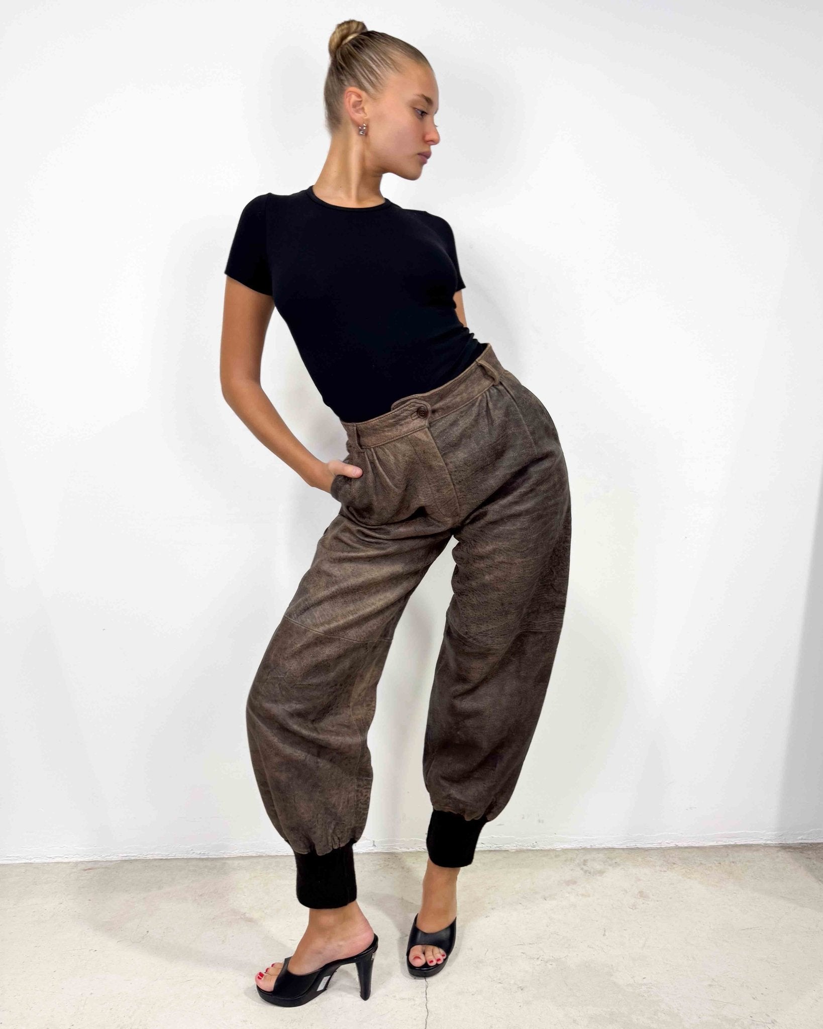 The Gabrielle leather pants - rig vert