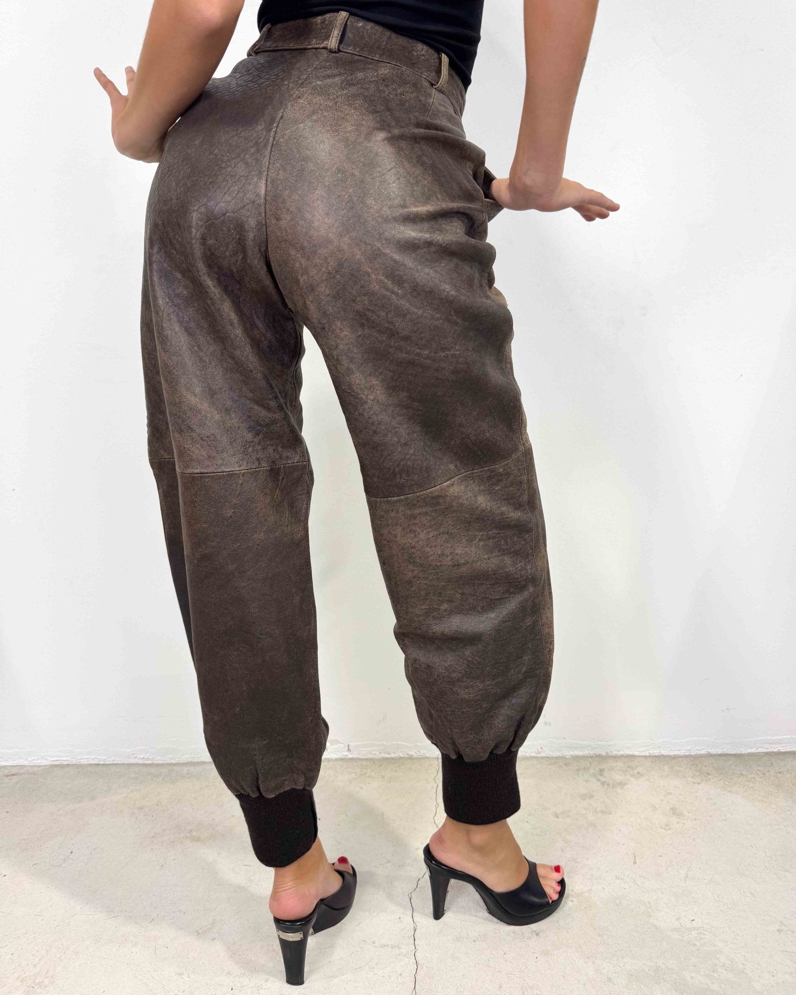 The Gabrielle leather pants - rig vert