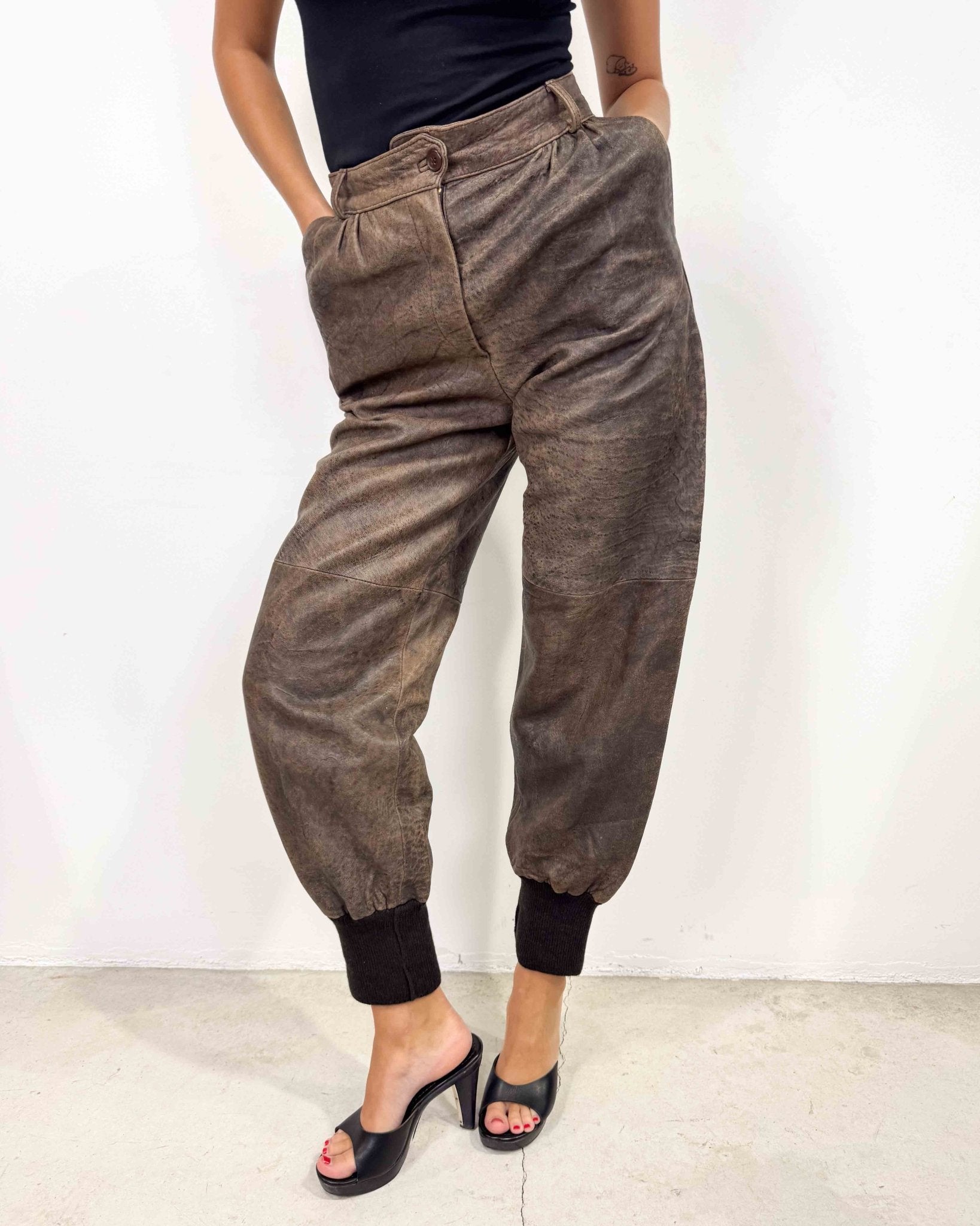 The Gabrielle leather pants - rig vert