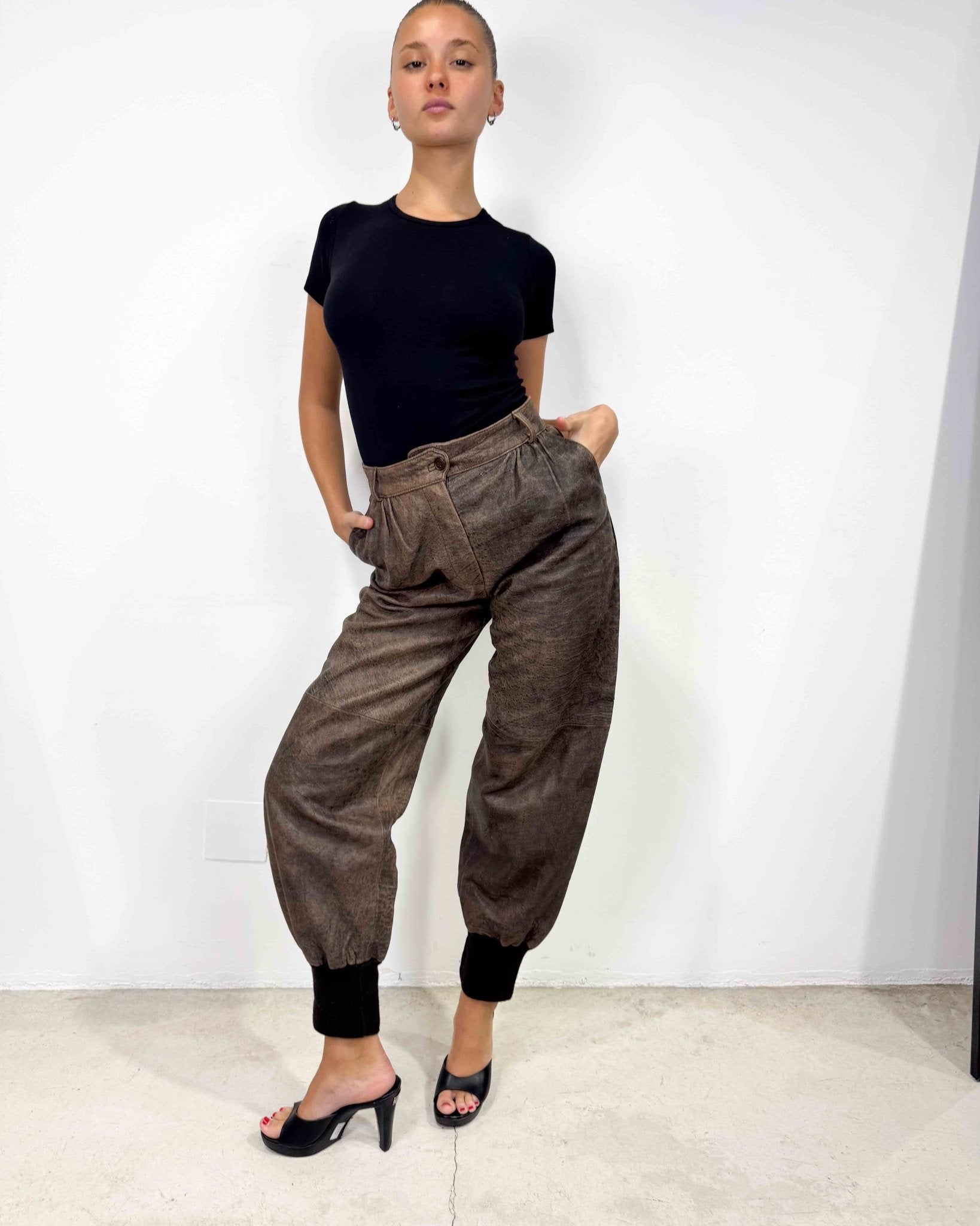 The Gabrielle leather pants - rig vert