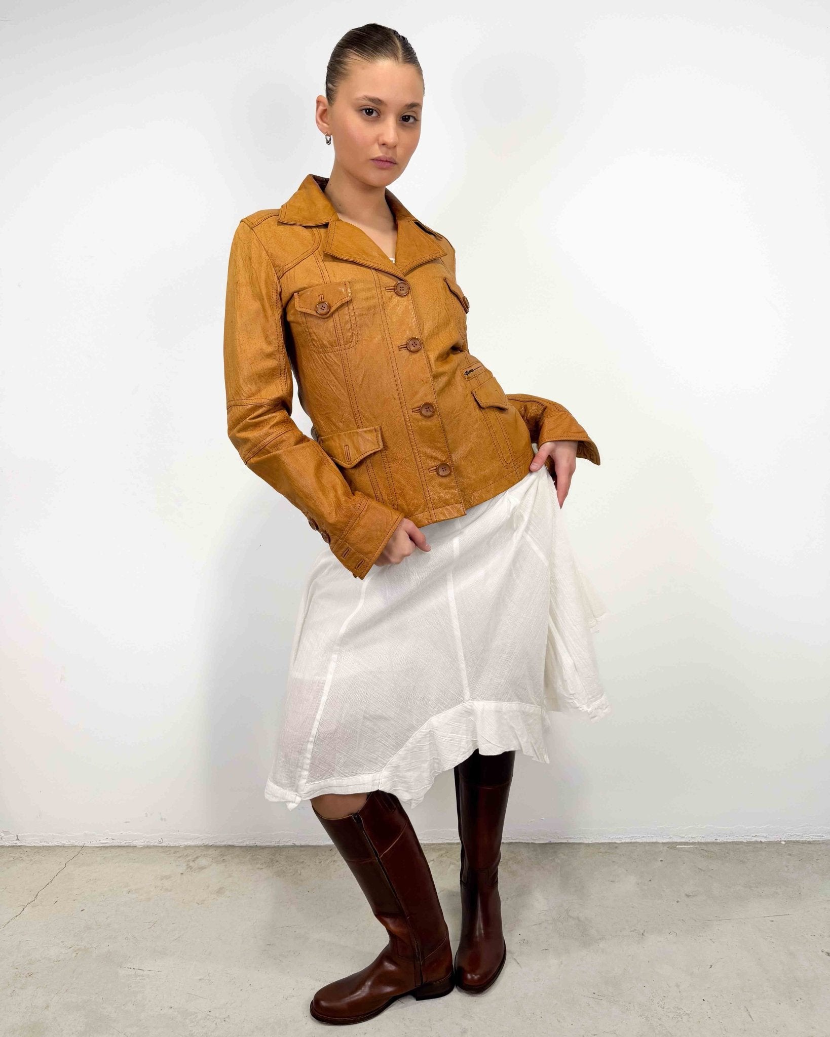 The Gadine leather jacket - rig vert