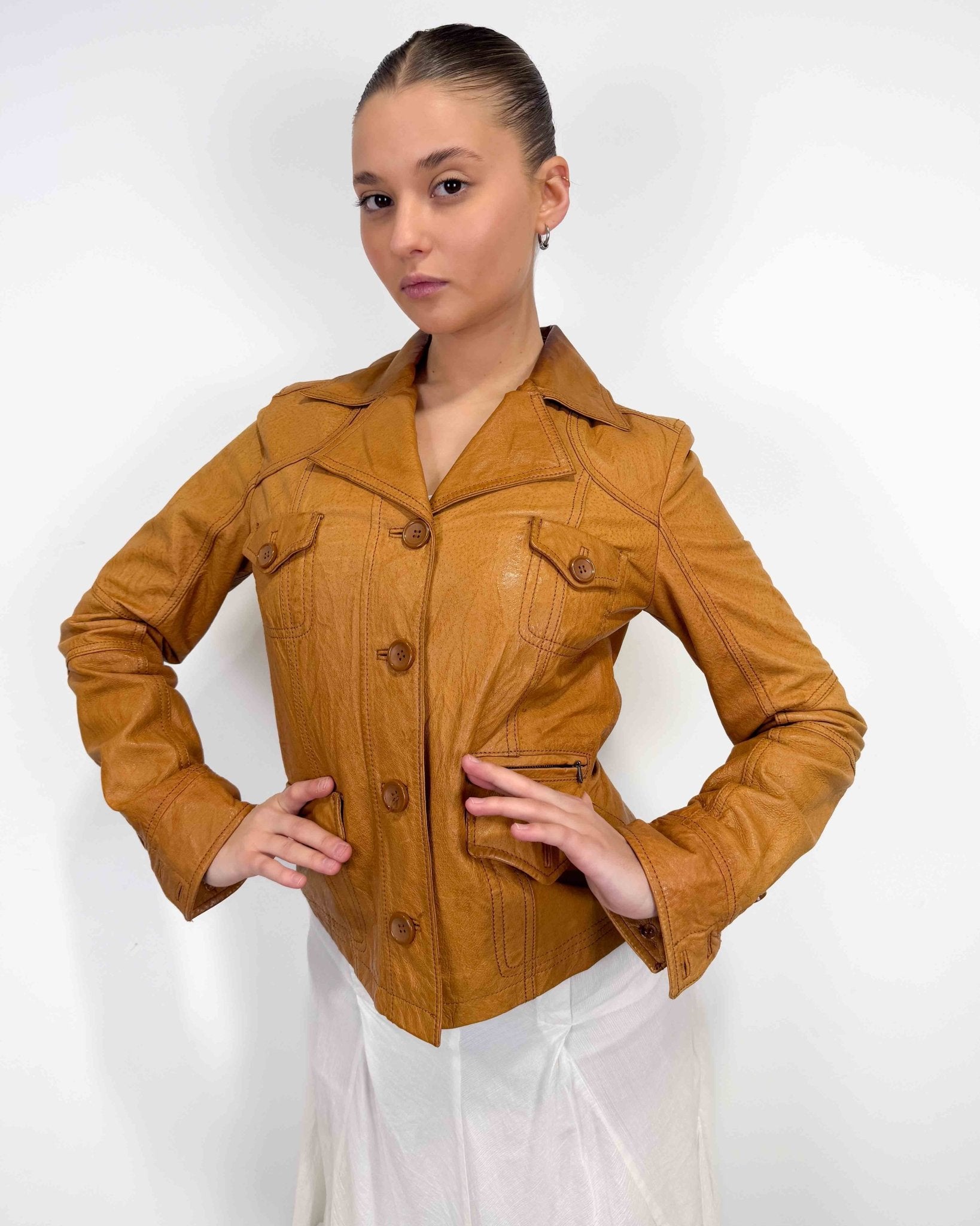 The Gadine leather jacket - rig vert