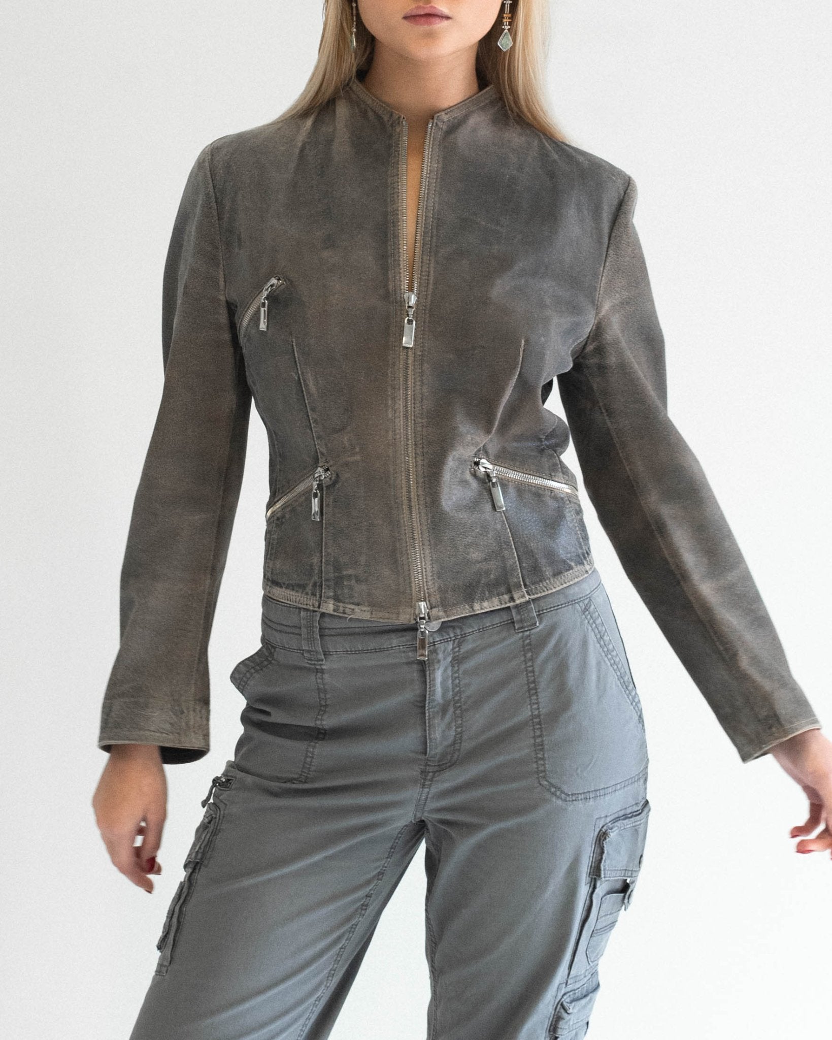The Gaëlle Leather Jacket - rig vert