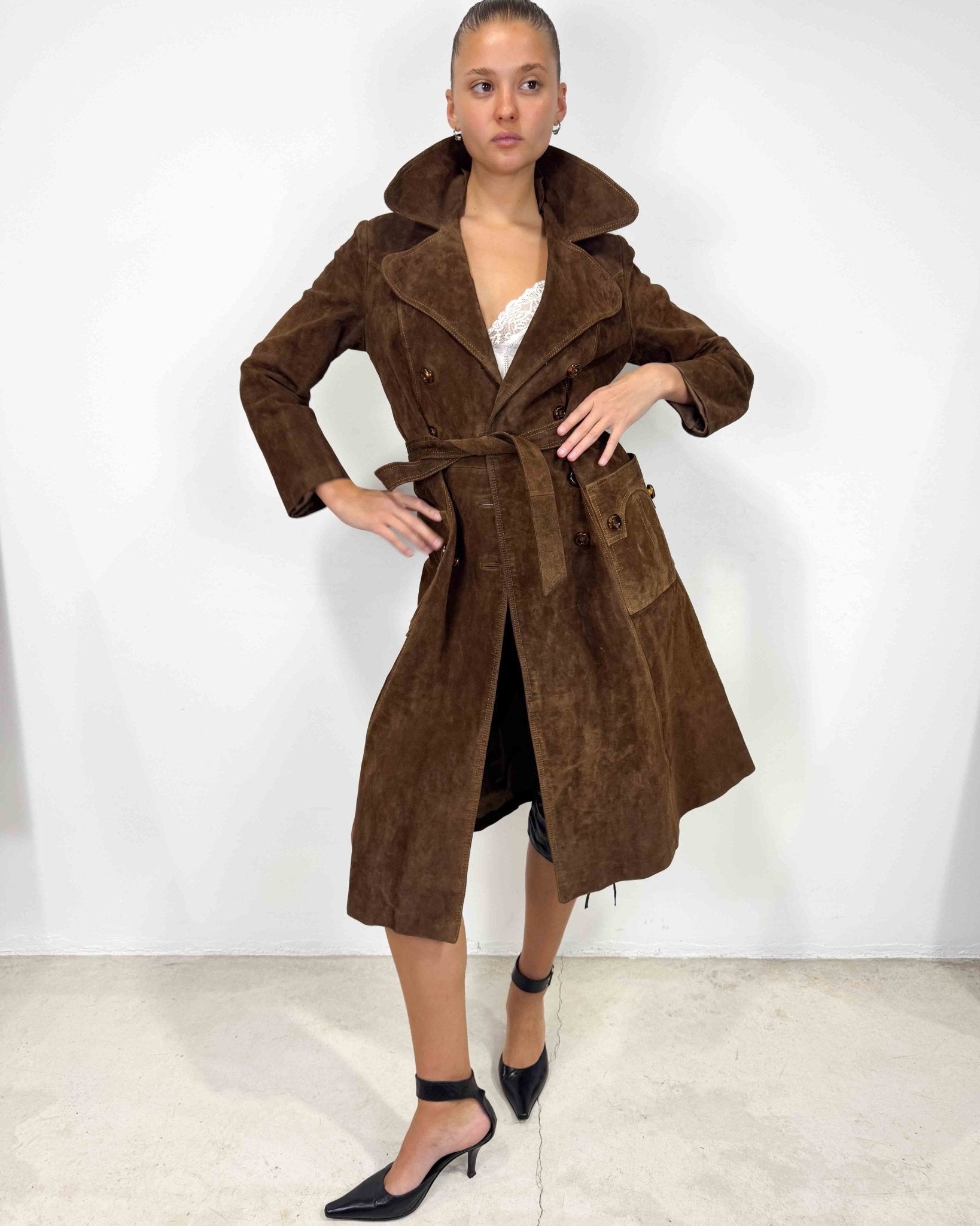 The Georgia leather coat - rig vert