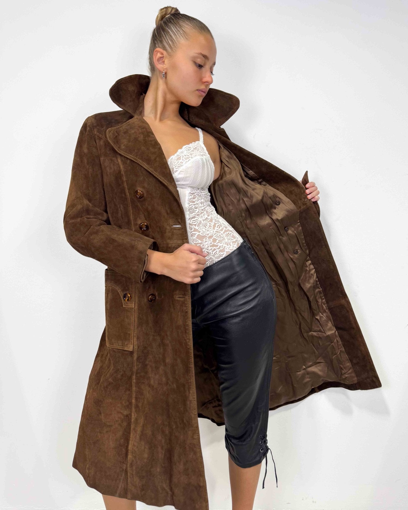 The Georgia leather coat - rig vert