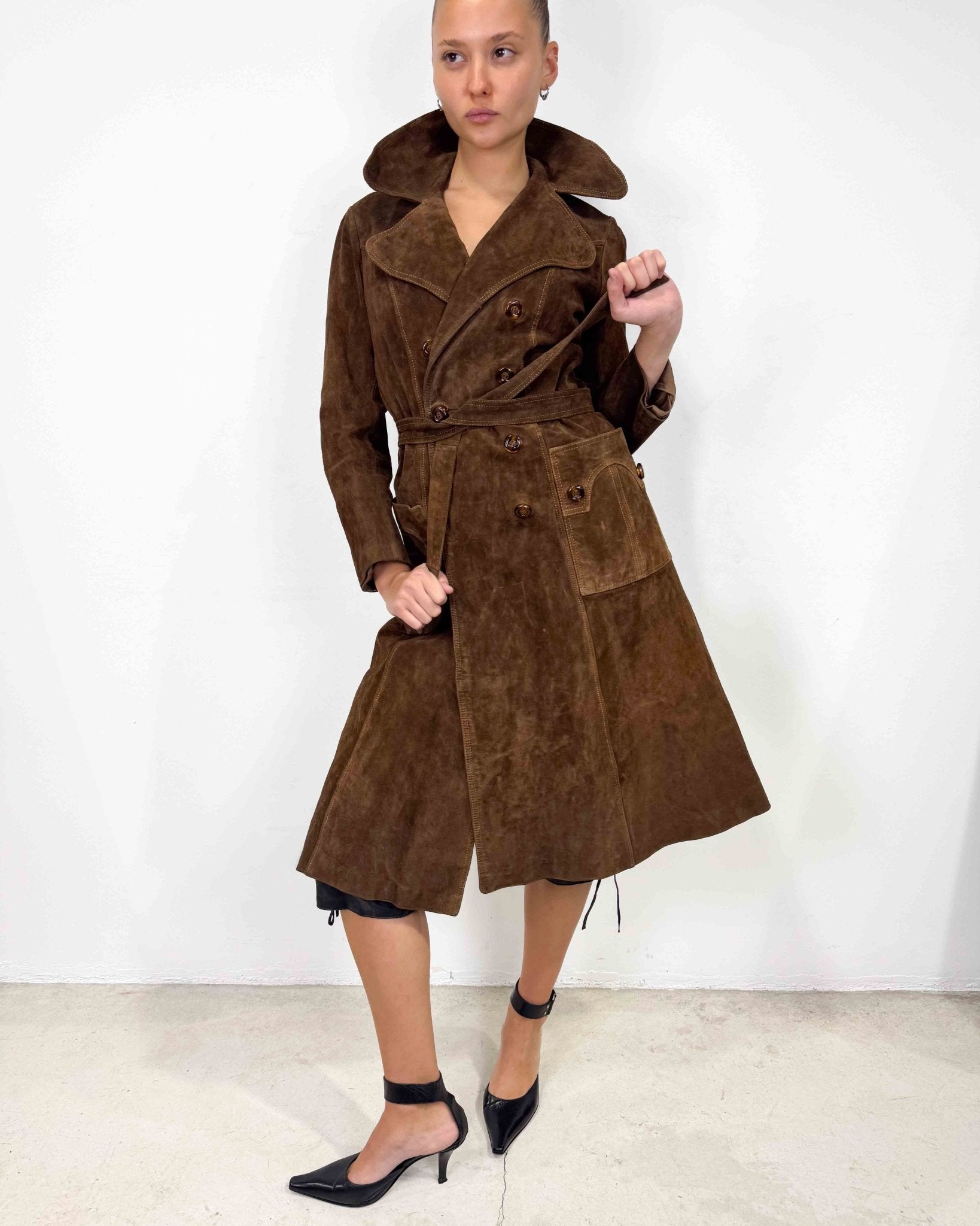 The Georgia leather coat - rig vert