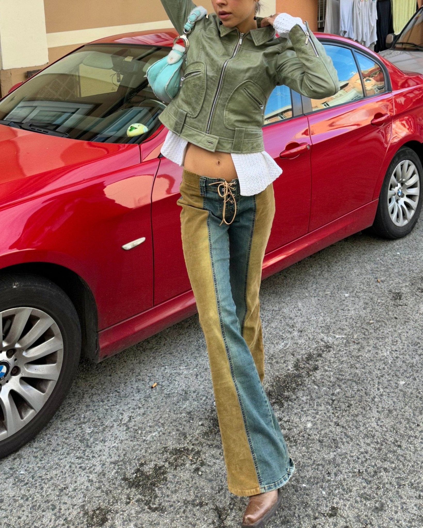 The Georgine leather jacket - rig vert