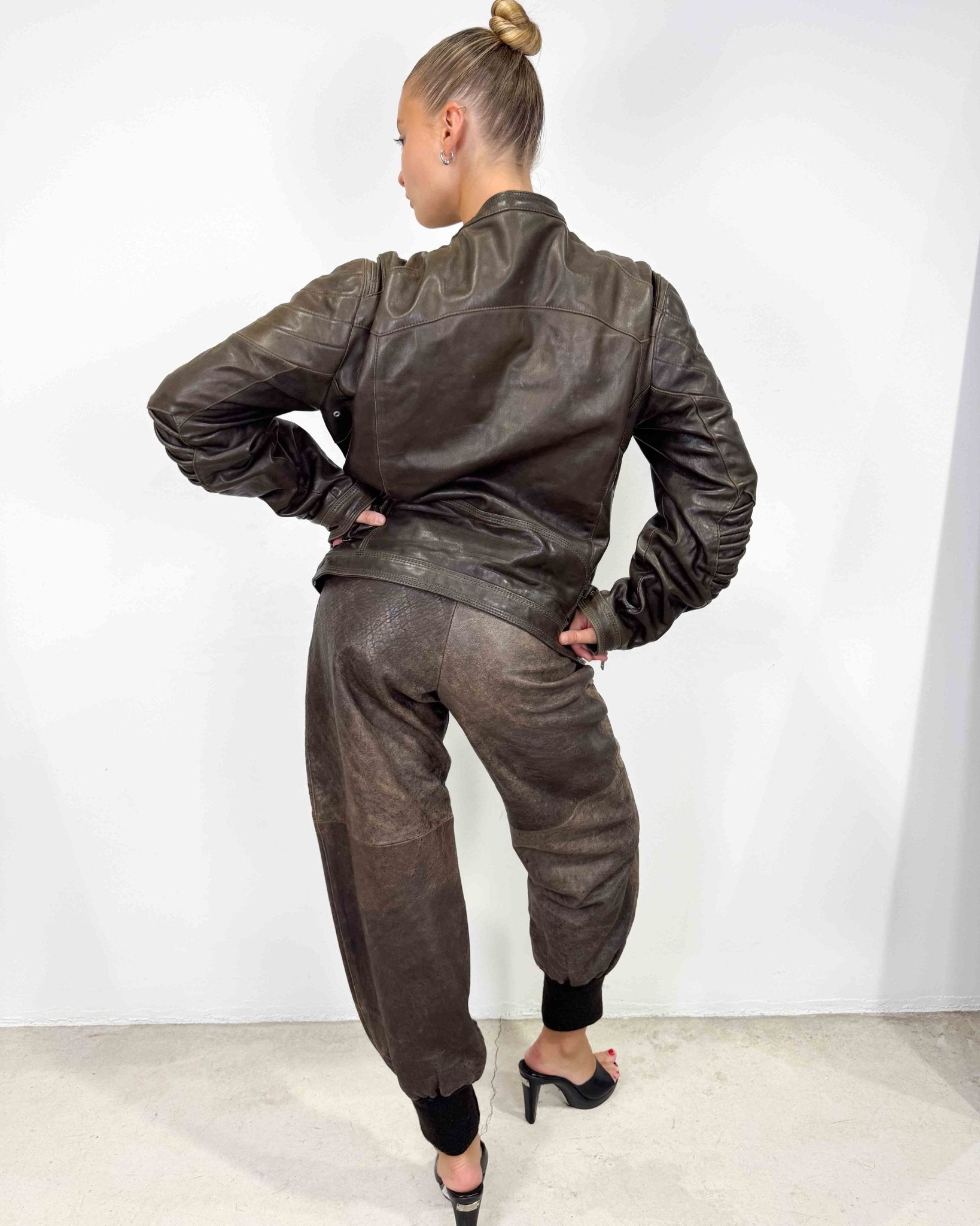 The Giada leather jacket - rig vert