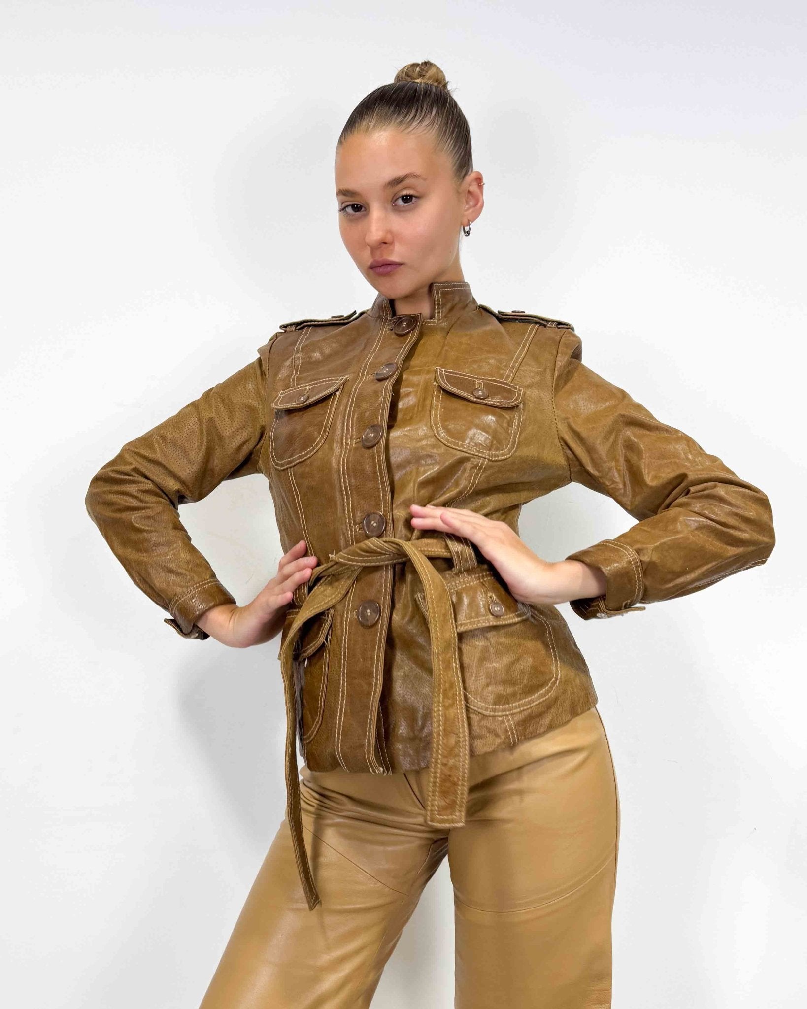 The Giada leather jacket - rig vert