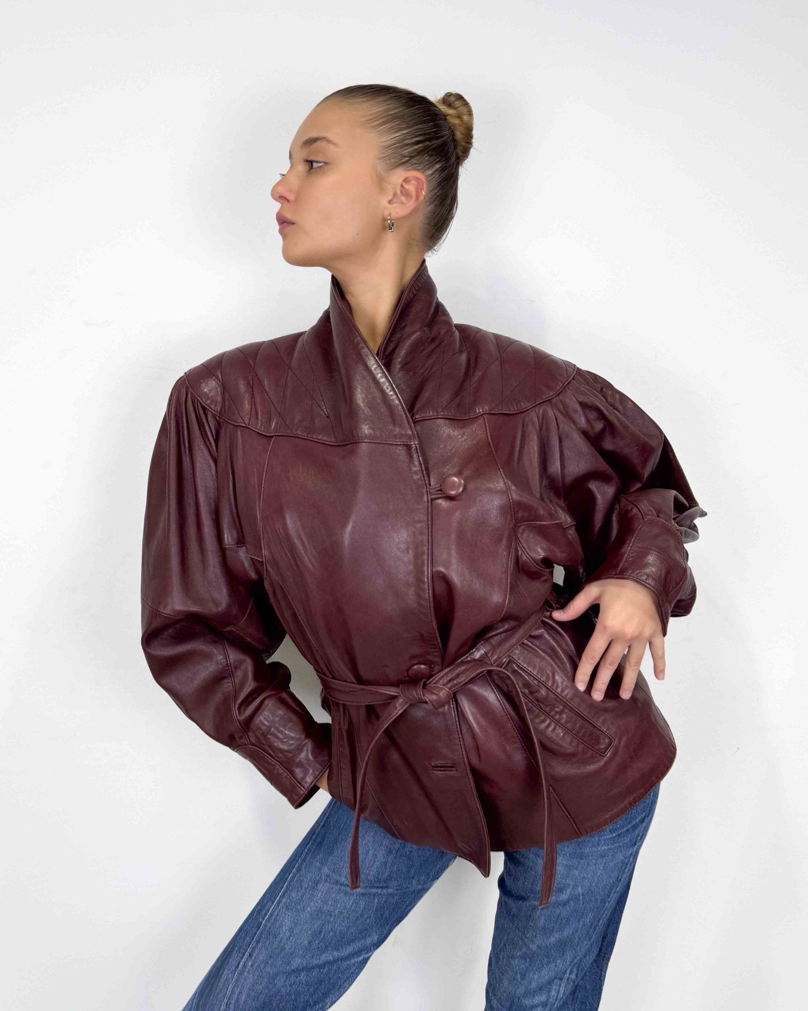 The Gigi leather jacket - rig vert