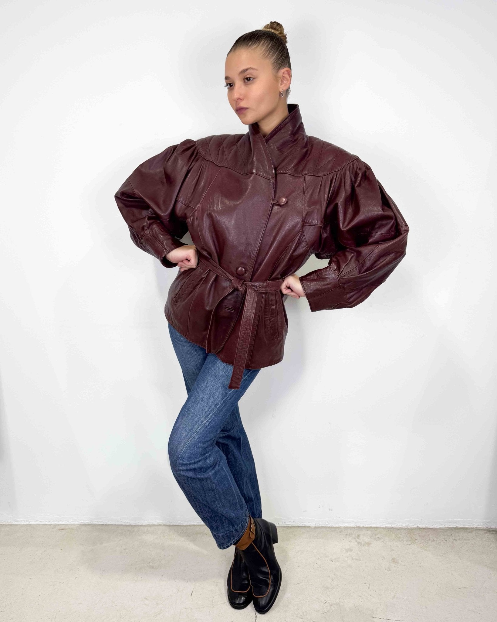 The Gigi leather jacket - rig vert