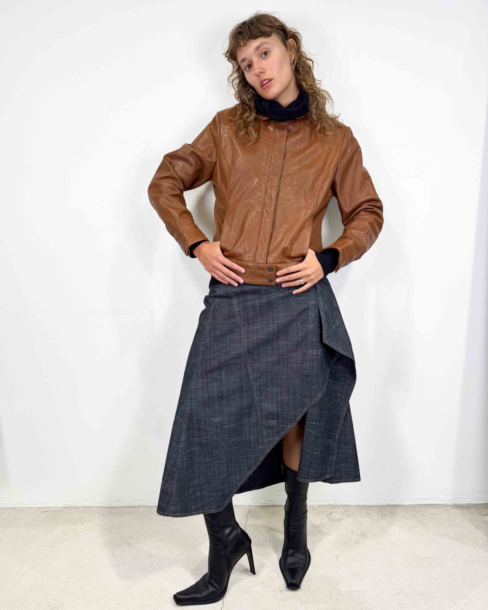 The Ginny leather jacket - rig vert