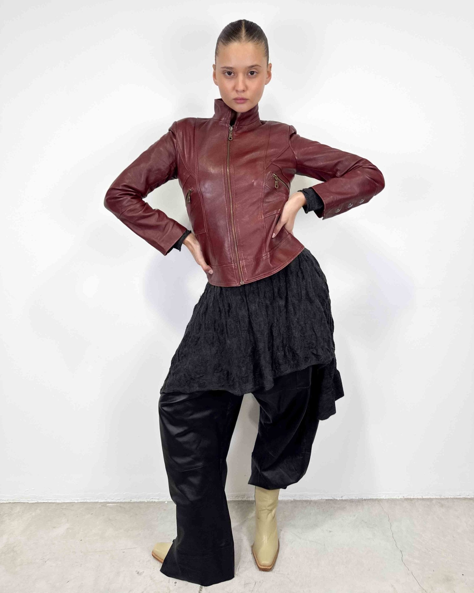 The Glenna leather jacket - rig vert